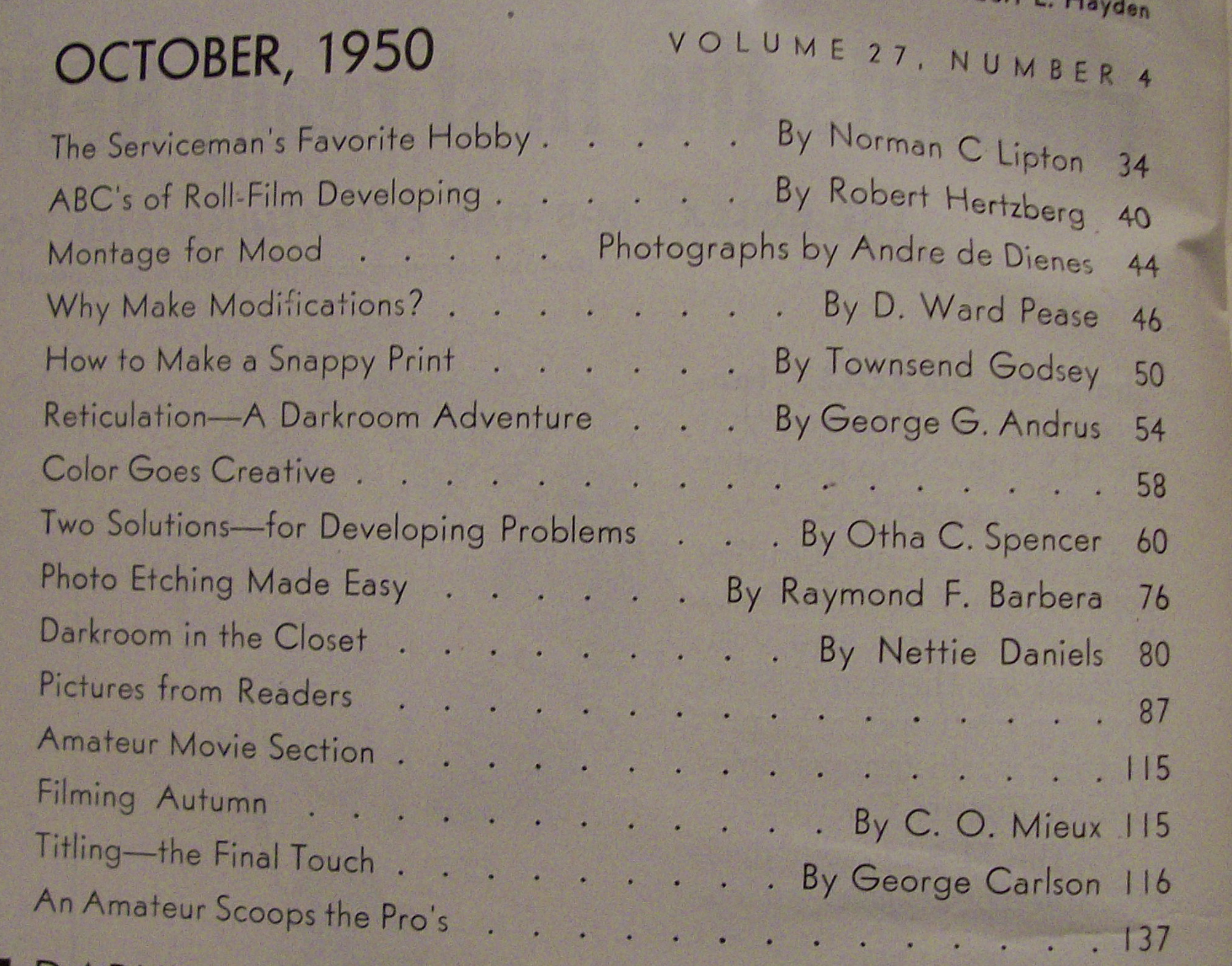 Popular Photography Magazine - October 1950