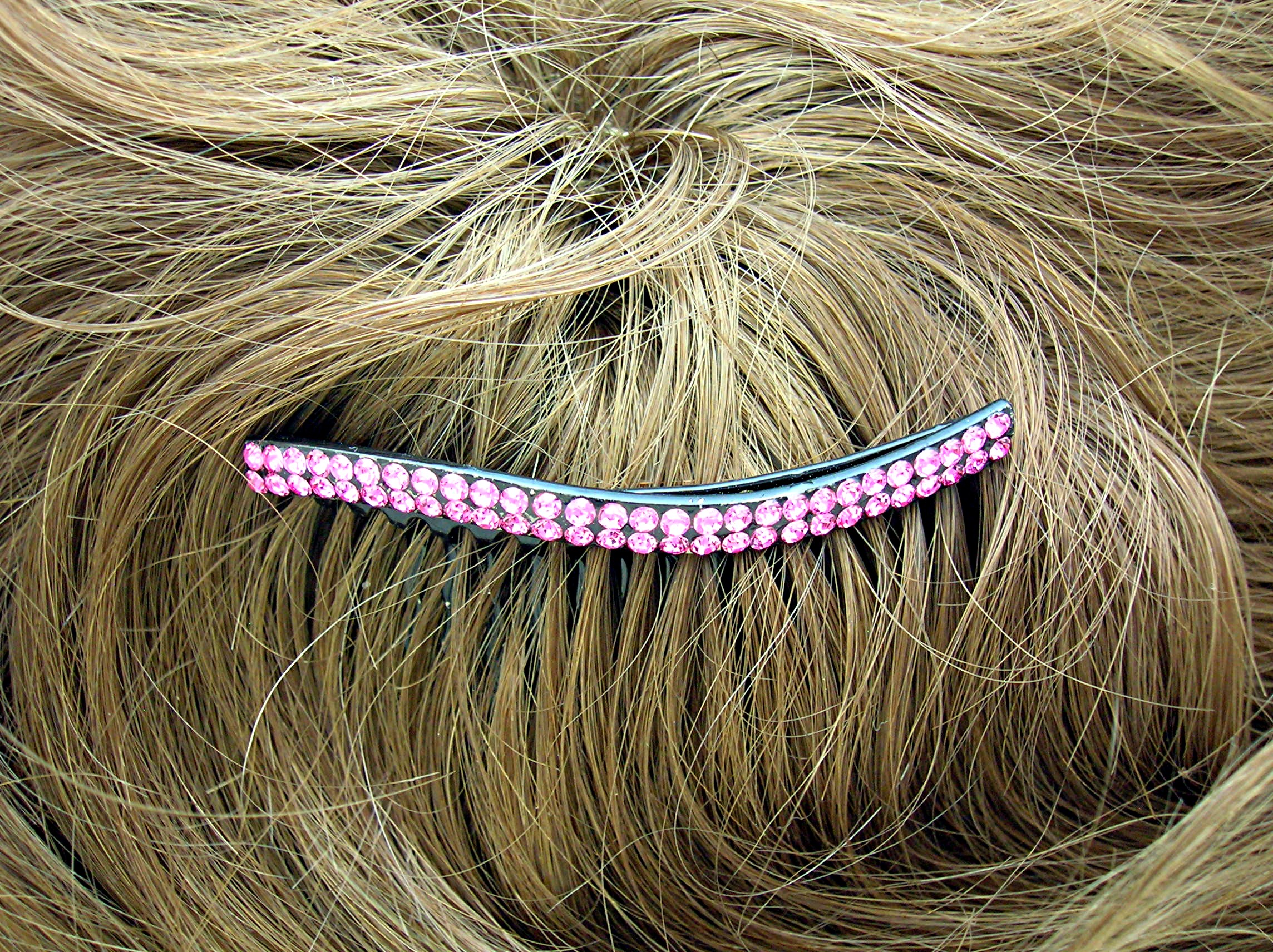 Pink Crystal Hair Comb