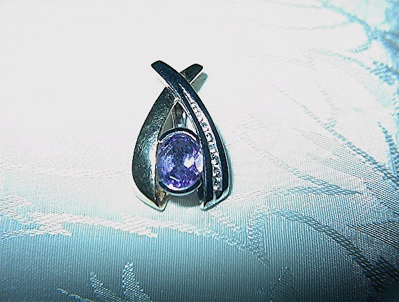 Diamond Amethyst Yellow  White Gold Pendant Enhancer