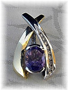 Diamond Amethyst Yellow  White Gold Pendant Enhancer