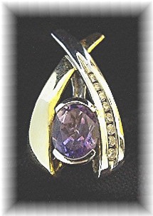 Diamond Amethyst Yellow  White Gold Pendant Enhancer
