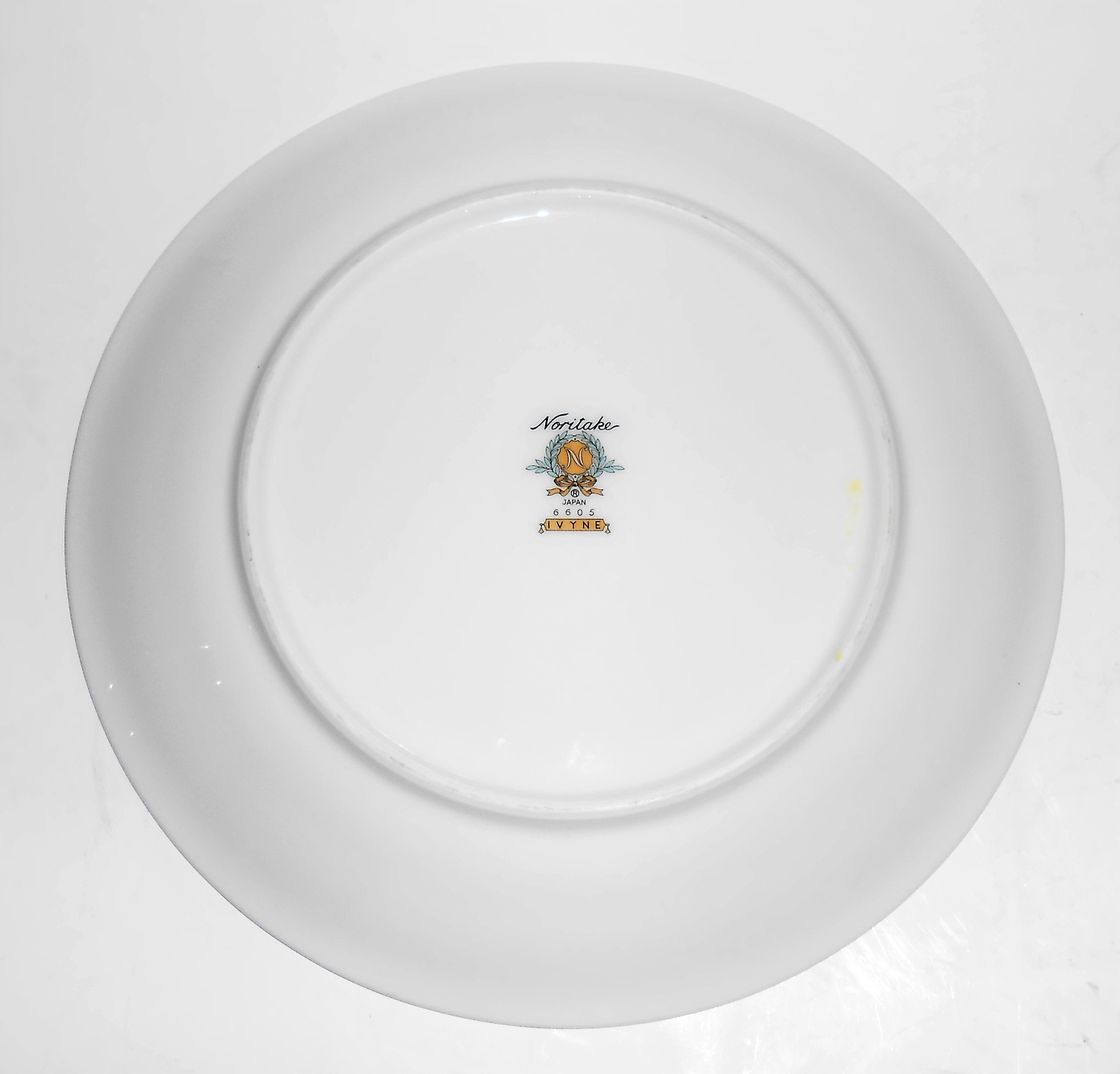 Noritake Porcelain China Ivyne Platinum Band Salad Pl
