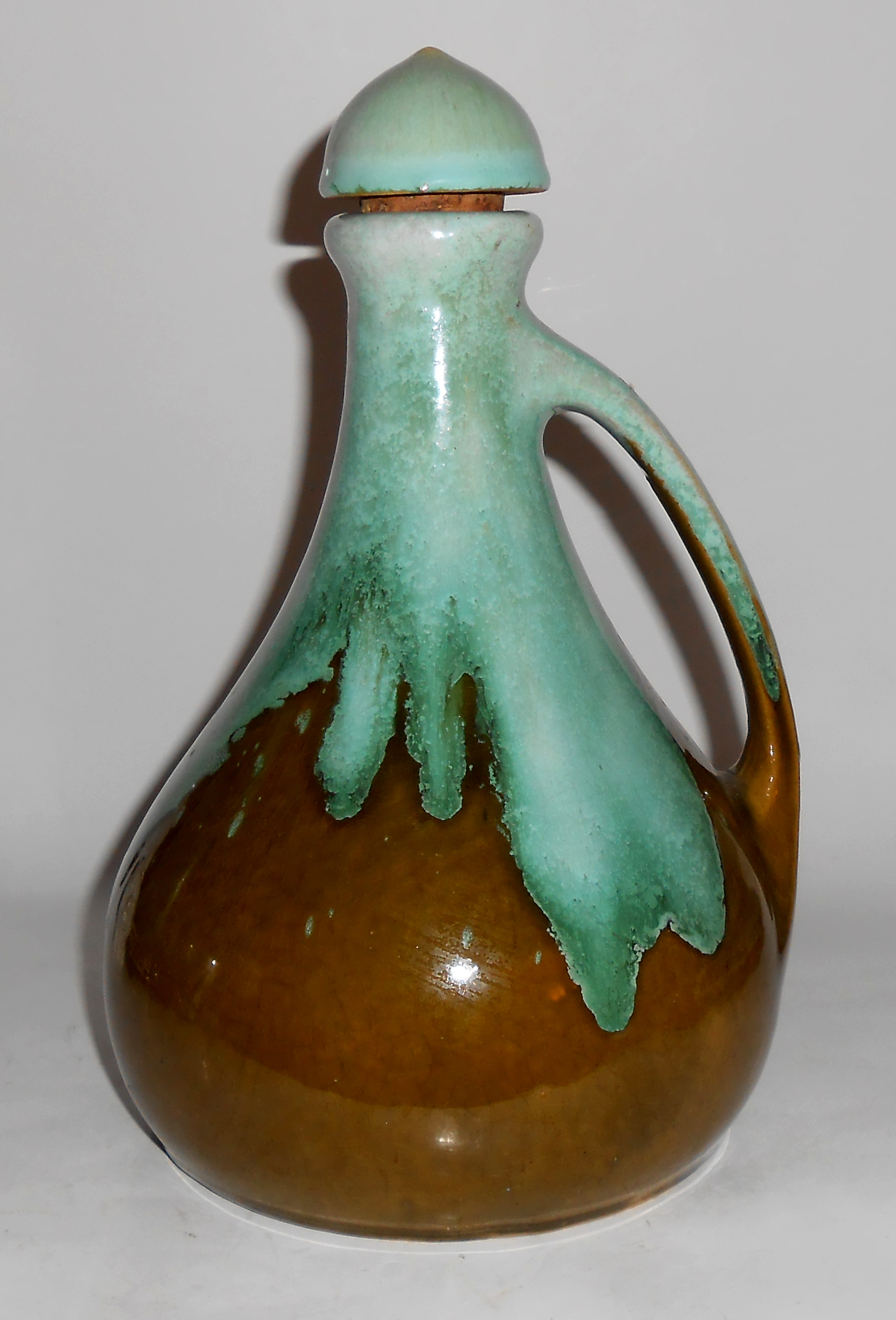 Brush McCoy Pottery Green Onyx Large Musical Jug