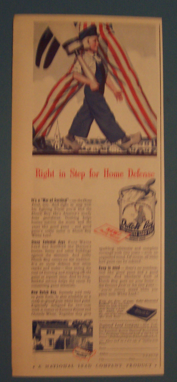 1942 Dutch Boy White Lead Paint with Uncle Sam