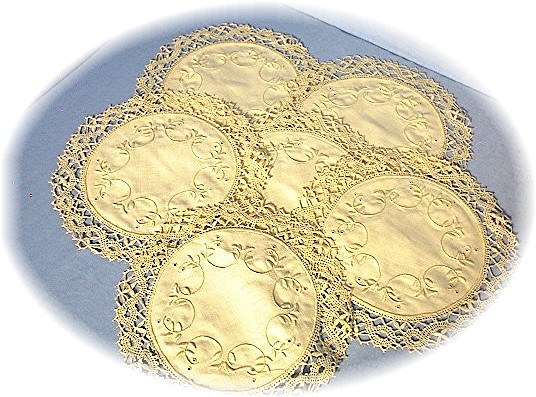 Linen Doilies 12  Hand Made Tatting