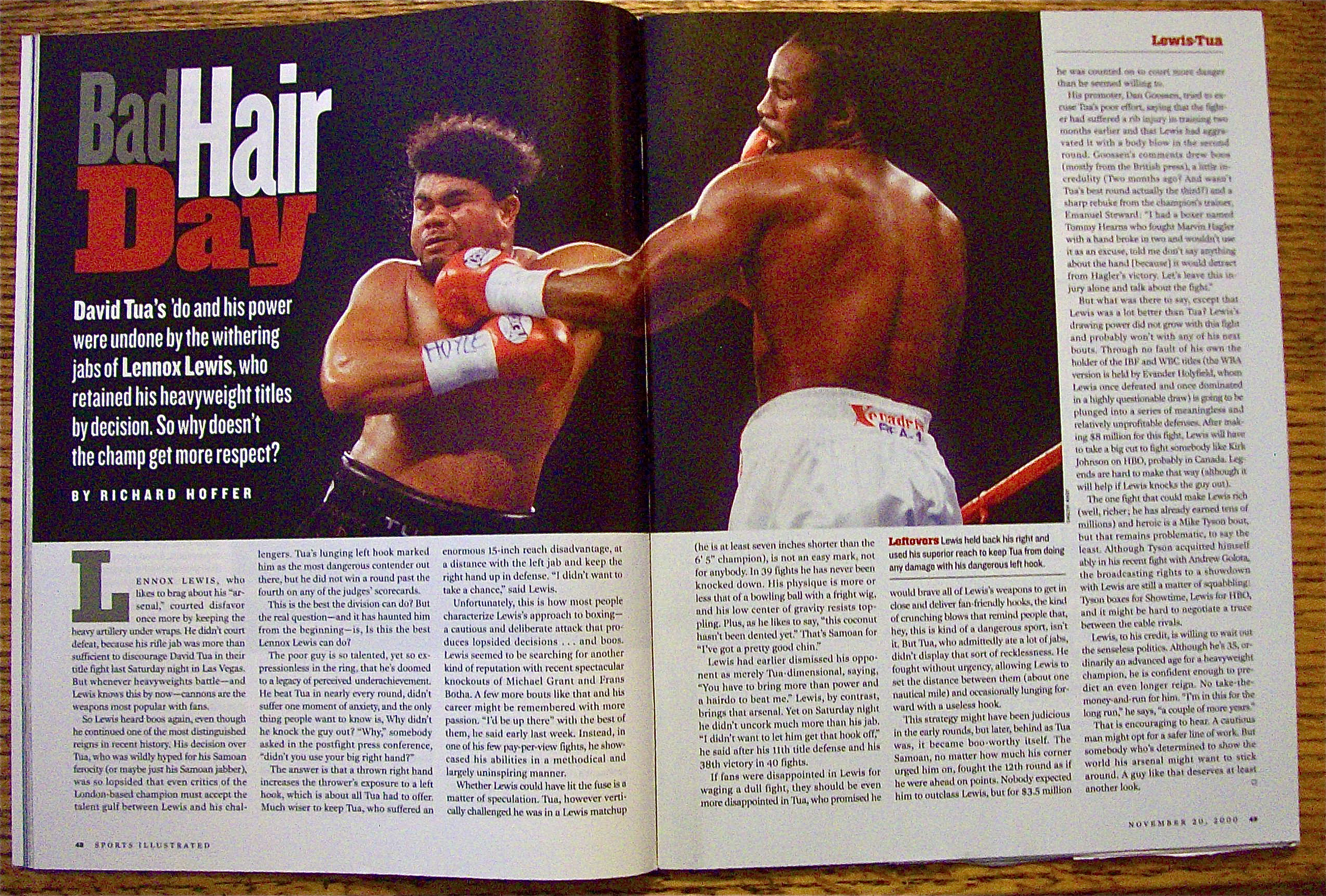 Sports Illustrated Magazine November 20, 2000 Shane B.