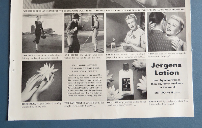 1951 Jergens Lotion with Ginger Rogers Driving An Airplane