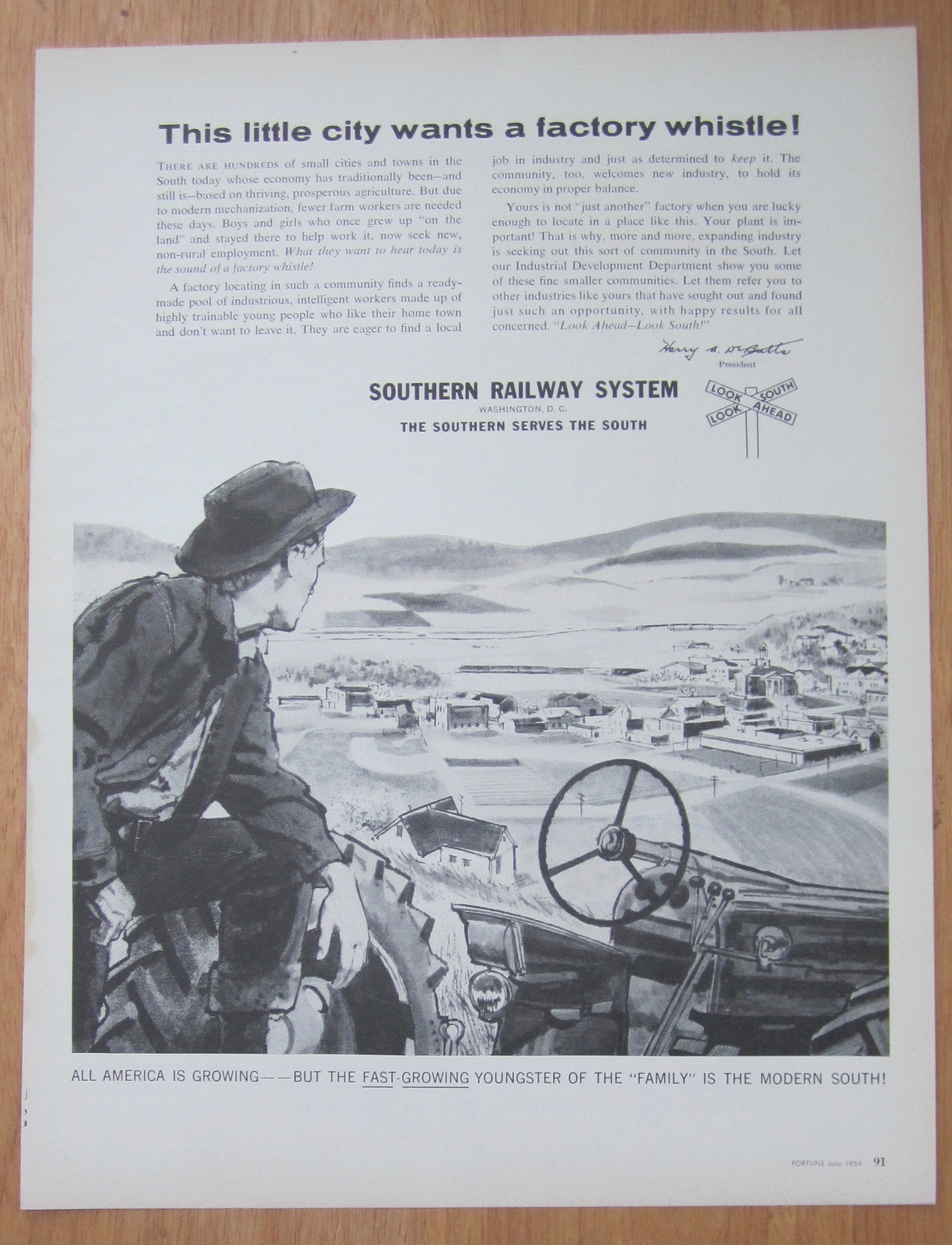 1959 Southern Railway System w/ Farmer Looking at City