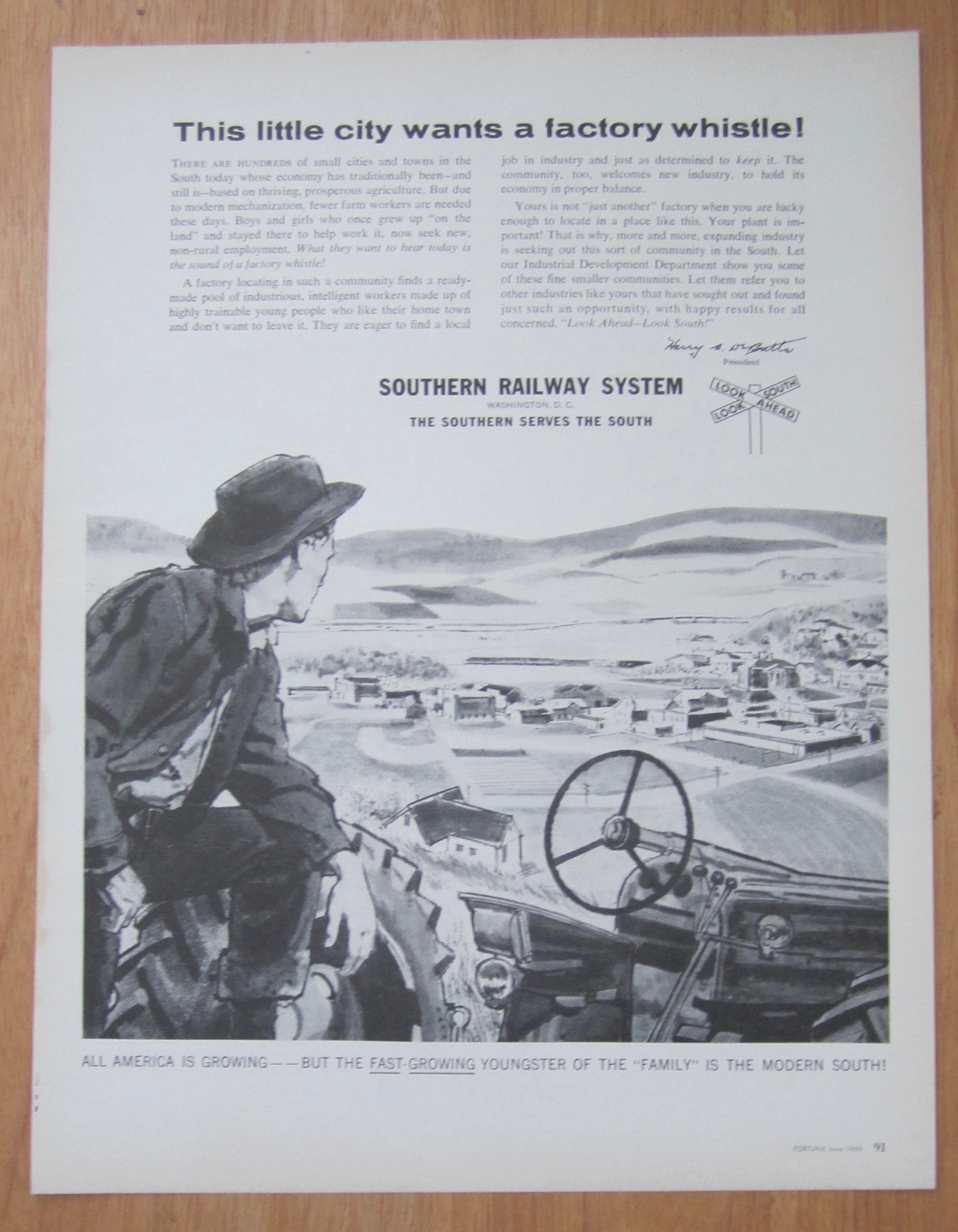 1959 Southern Railway System w/ Farmer Looking at City
