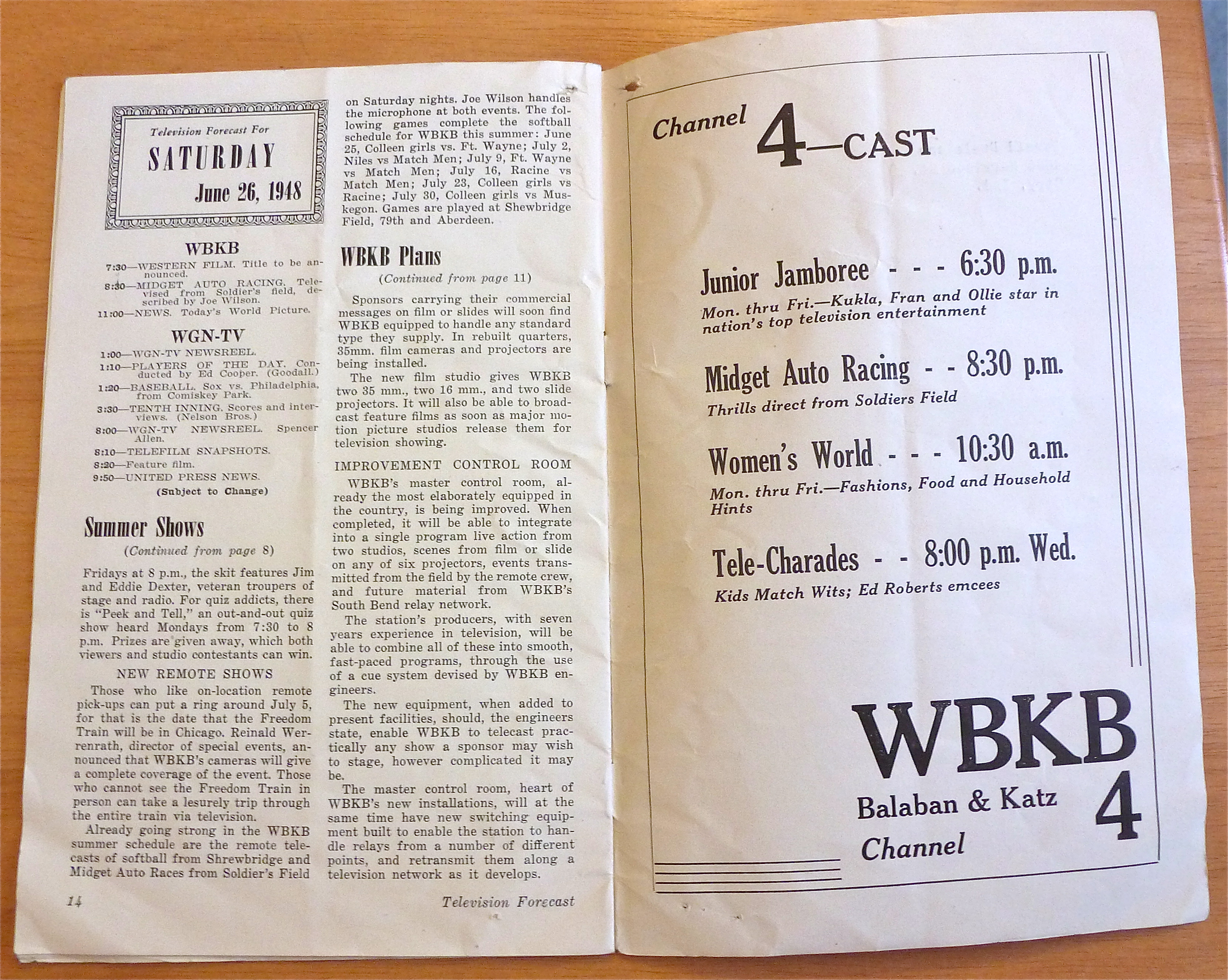 1948 Chicago Television Forecast Vol.1-#6 Connie Mack