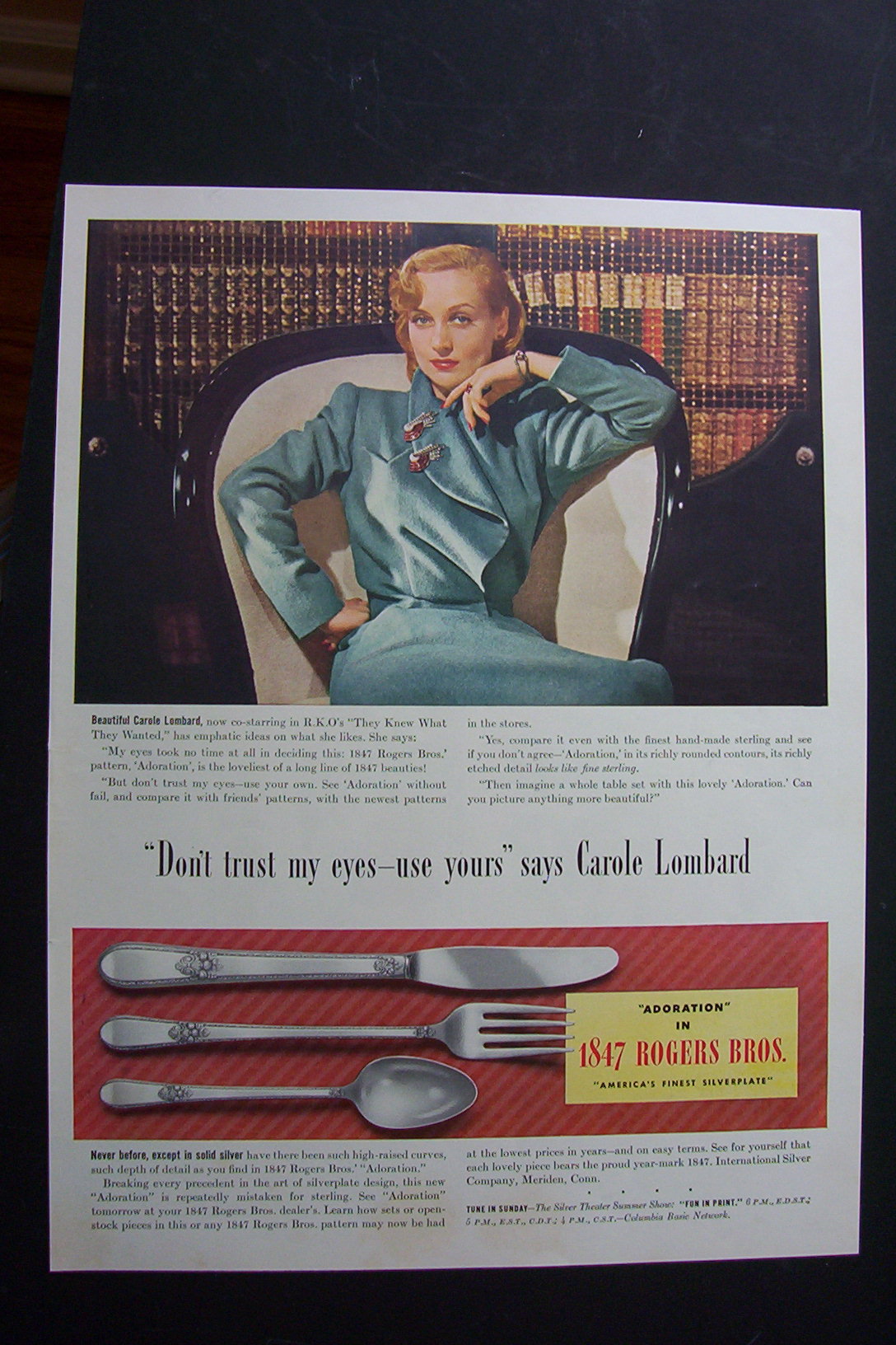 1940 1847 Rogers Bros Silverware with Carole Lombard