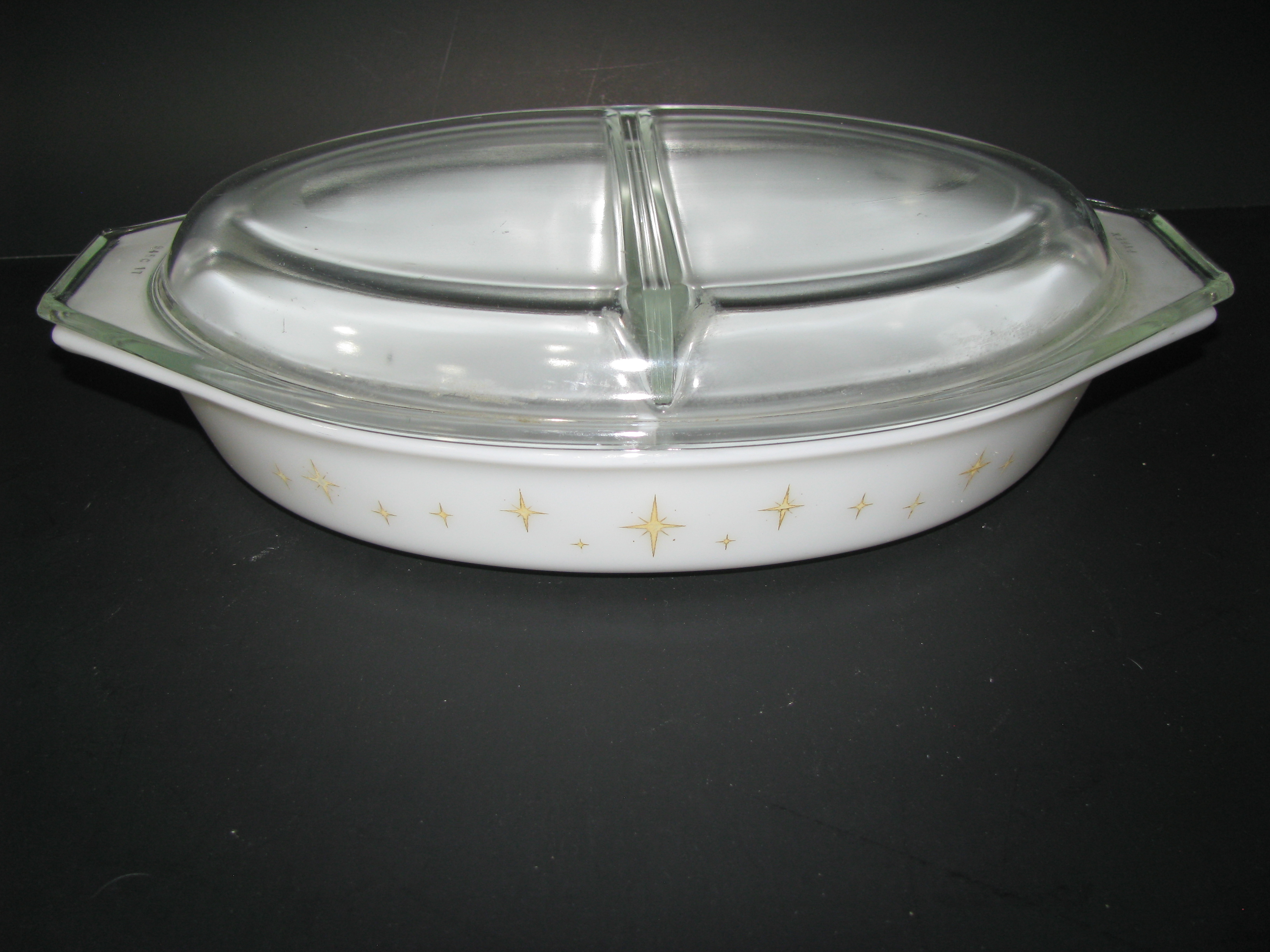 Vintage Pyrex Constellation Promo Oval Divided Dish