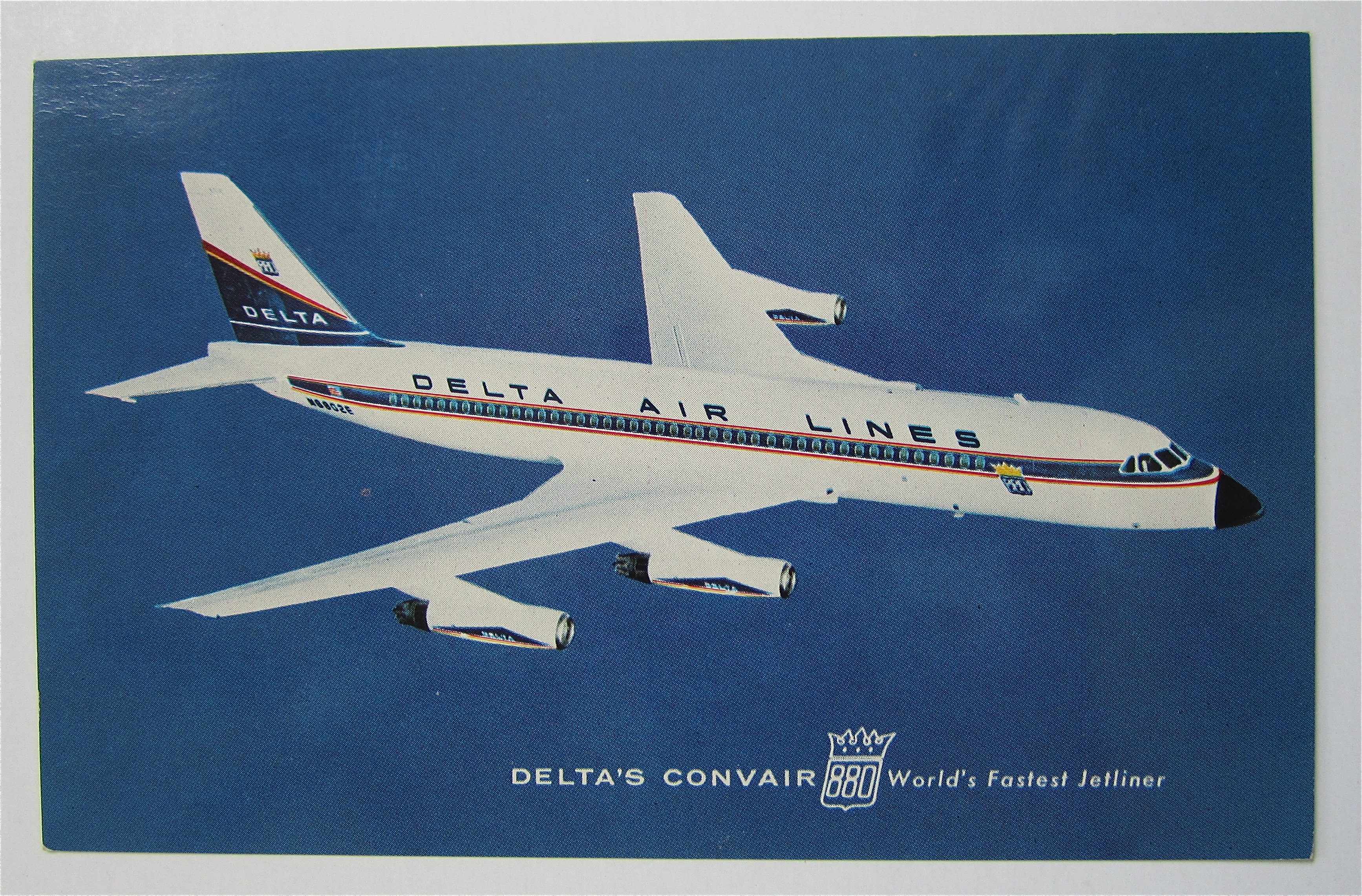 Delta's Convair 880 Airplane Postcard