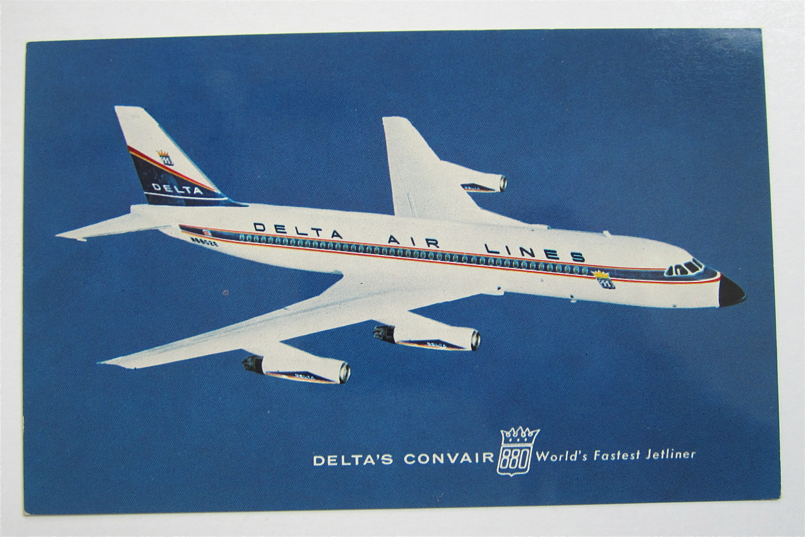 Delta's Convair 880 Airplane Postcard
