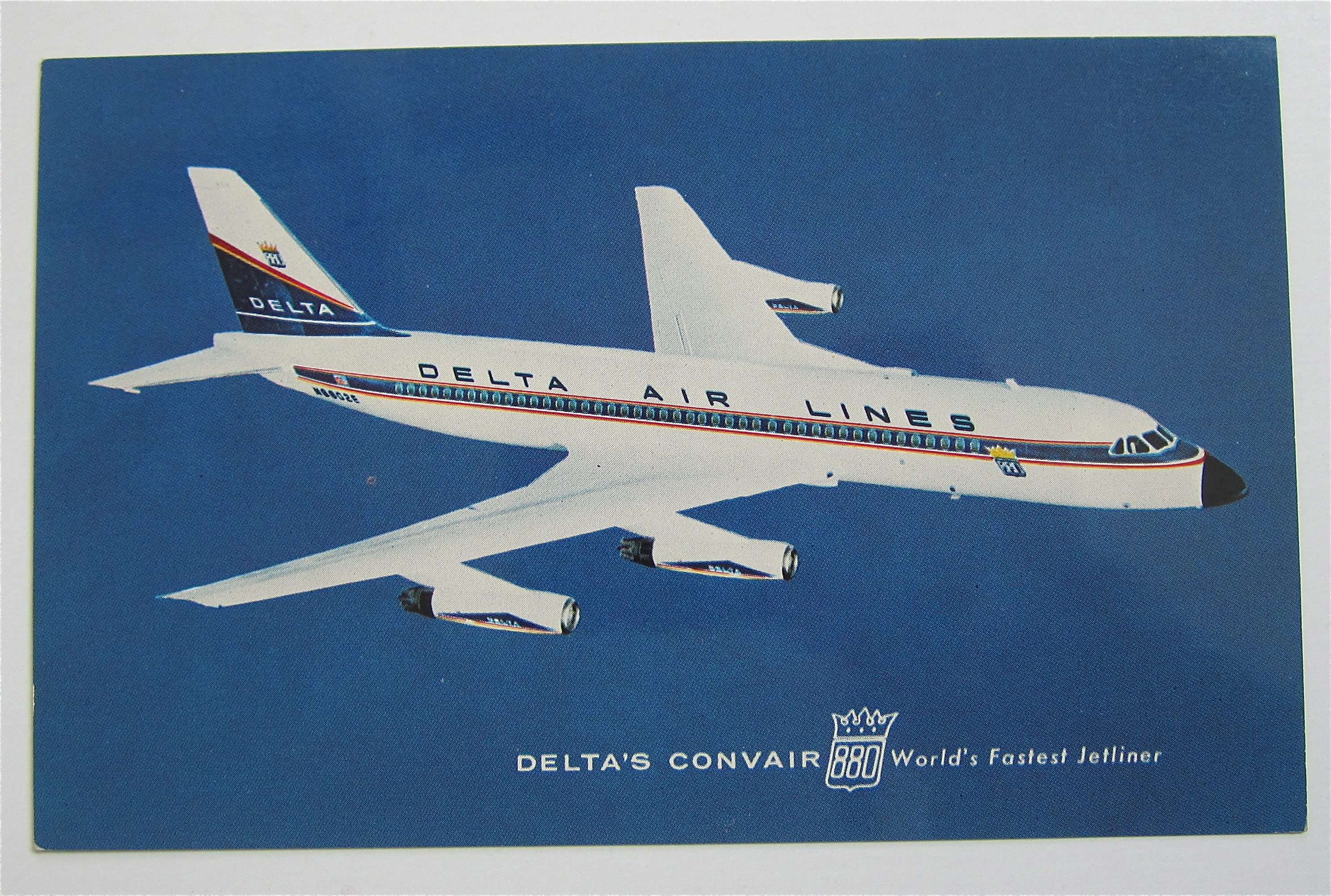Delta's Convair 880 Airplane Postcard