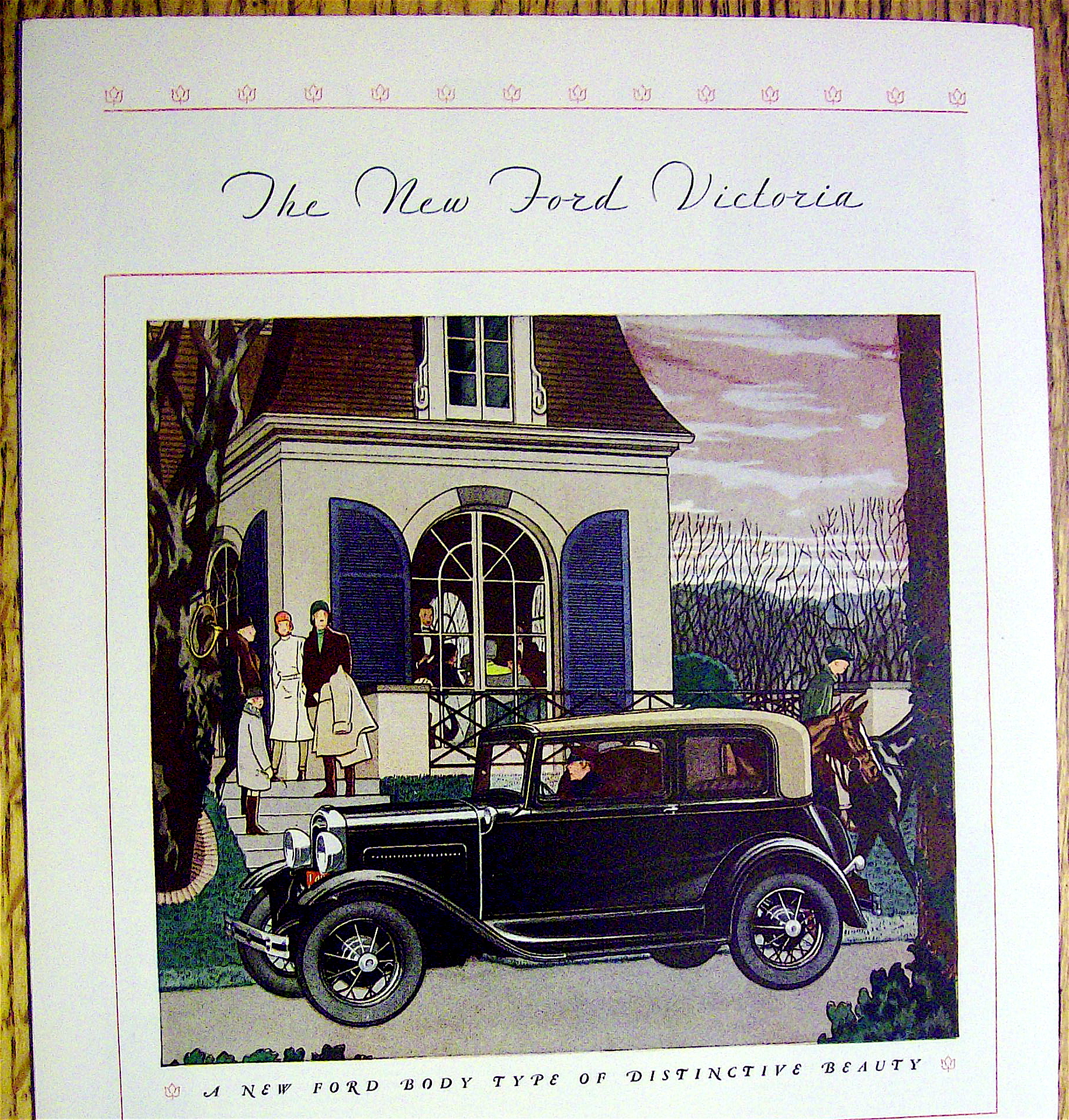 1931 Ford Victoria with a Ford in Front of a House