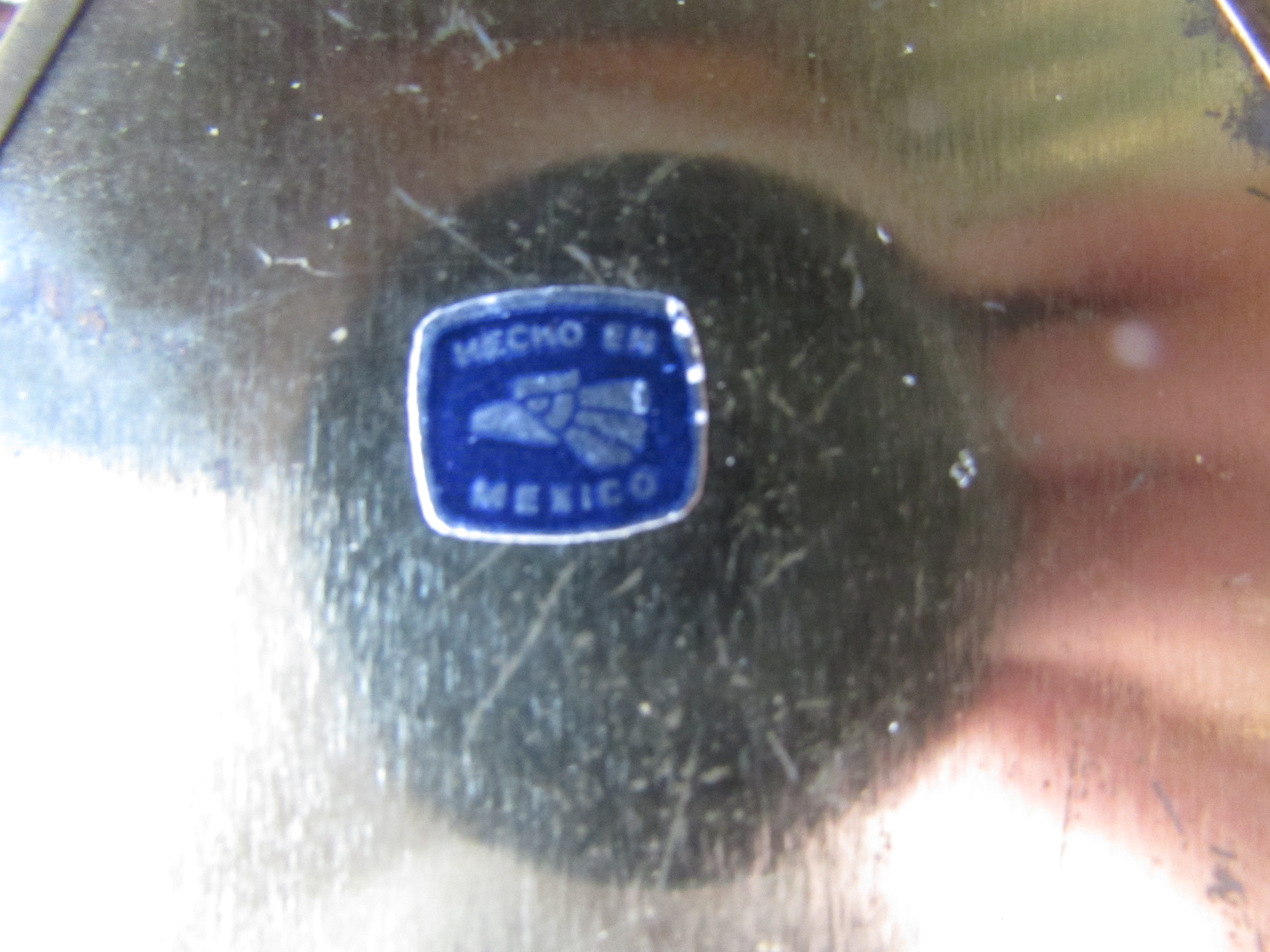 Cobalt Blue Floral Etched Trinket Box Hinged Mexico