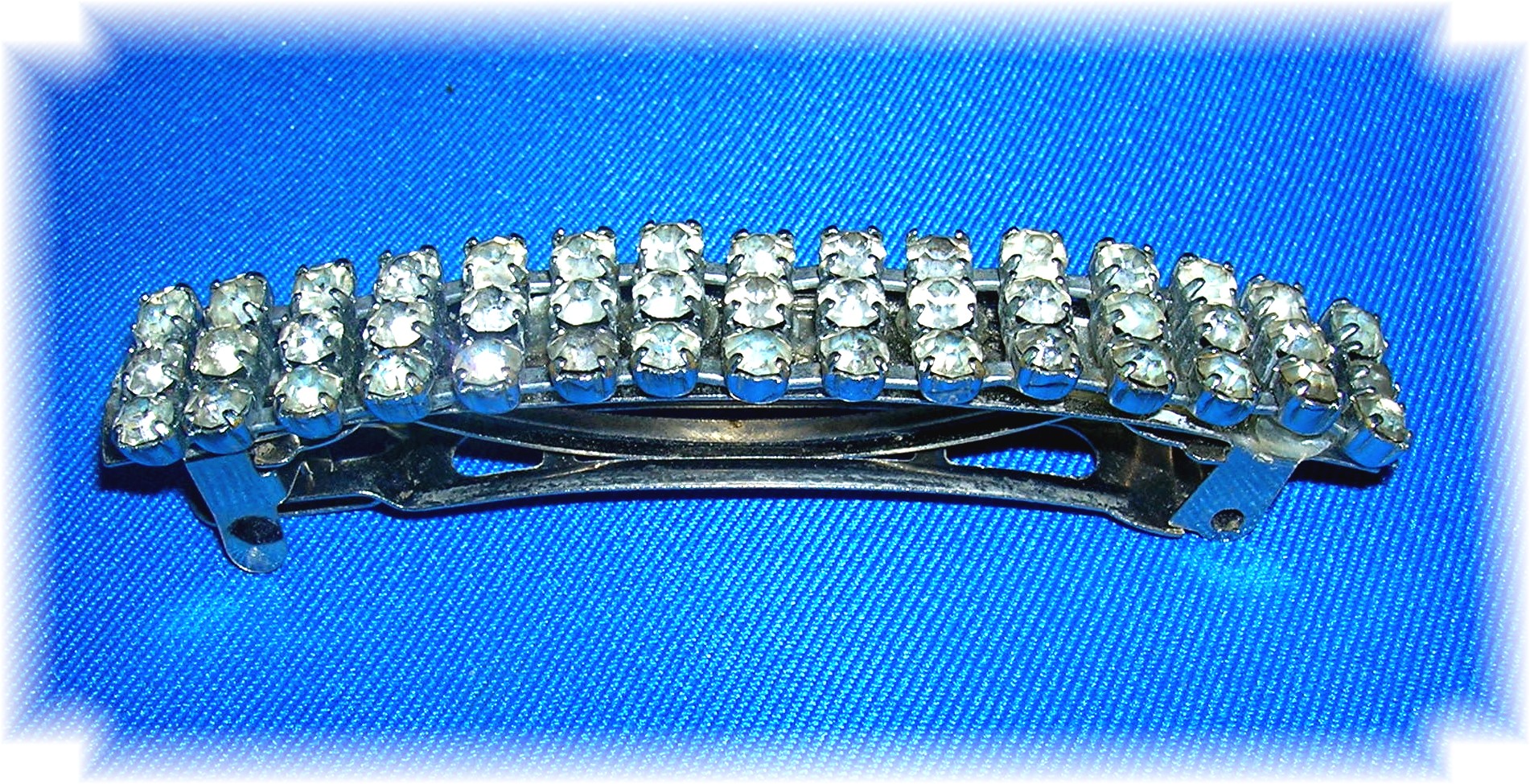 3 Row Vintage Rhinestone Hair Barrette