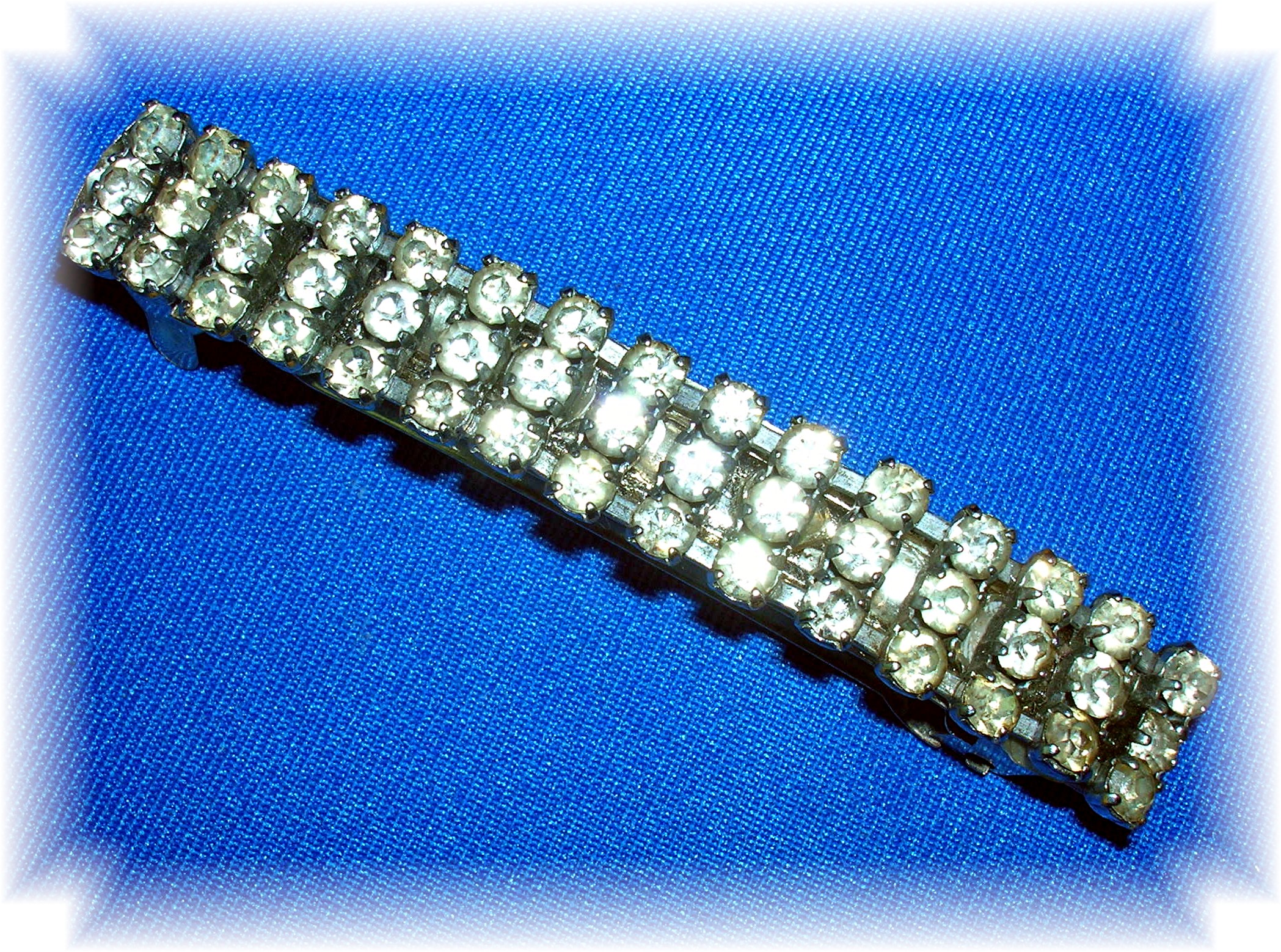 3 Row Vintage Rhinestone Hair Barrette