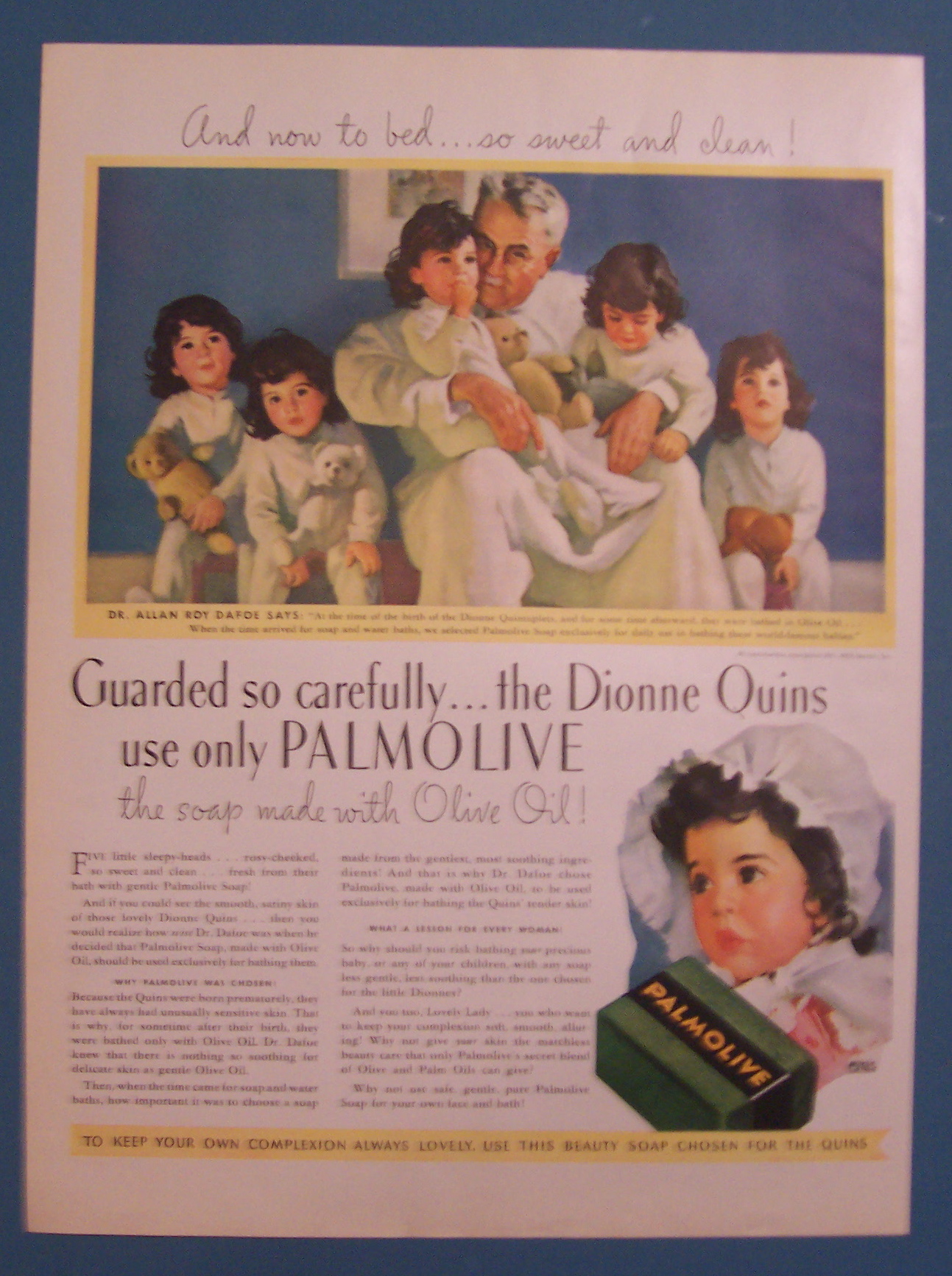 1937  Palmolive Soap with the Dionne Quints
