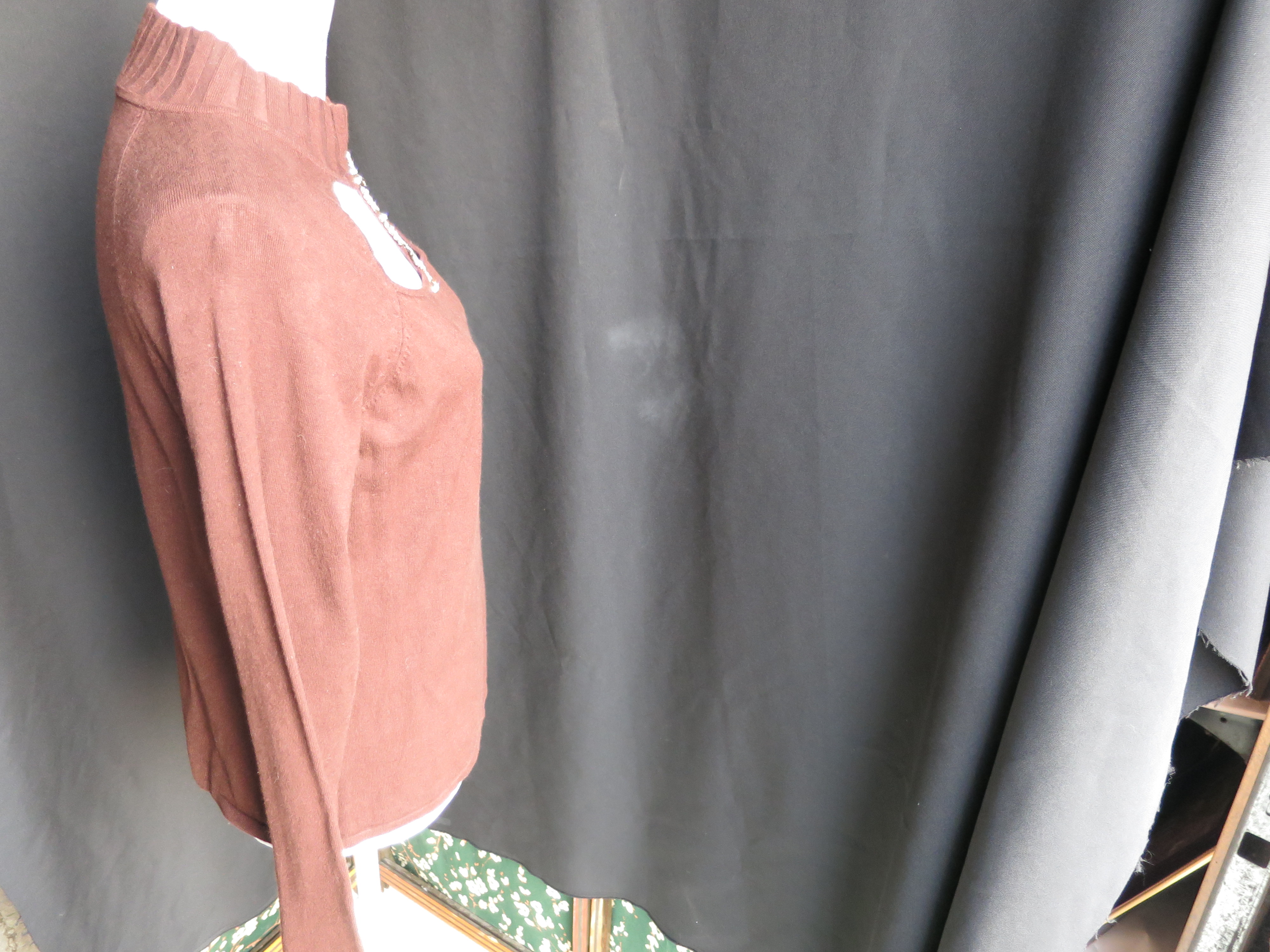 Belldini Brown Knit Pull Over Split Neck Sweater XL
