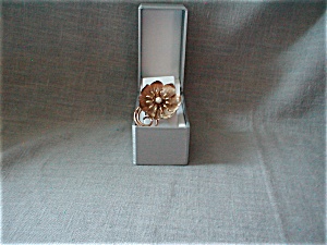 Flower Brooch with Pearl in the Center