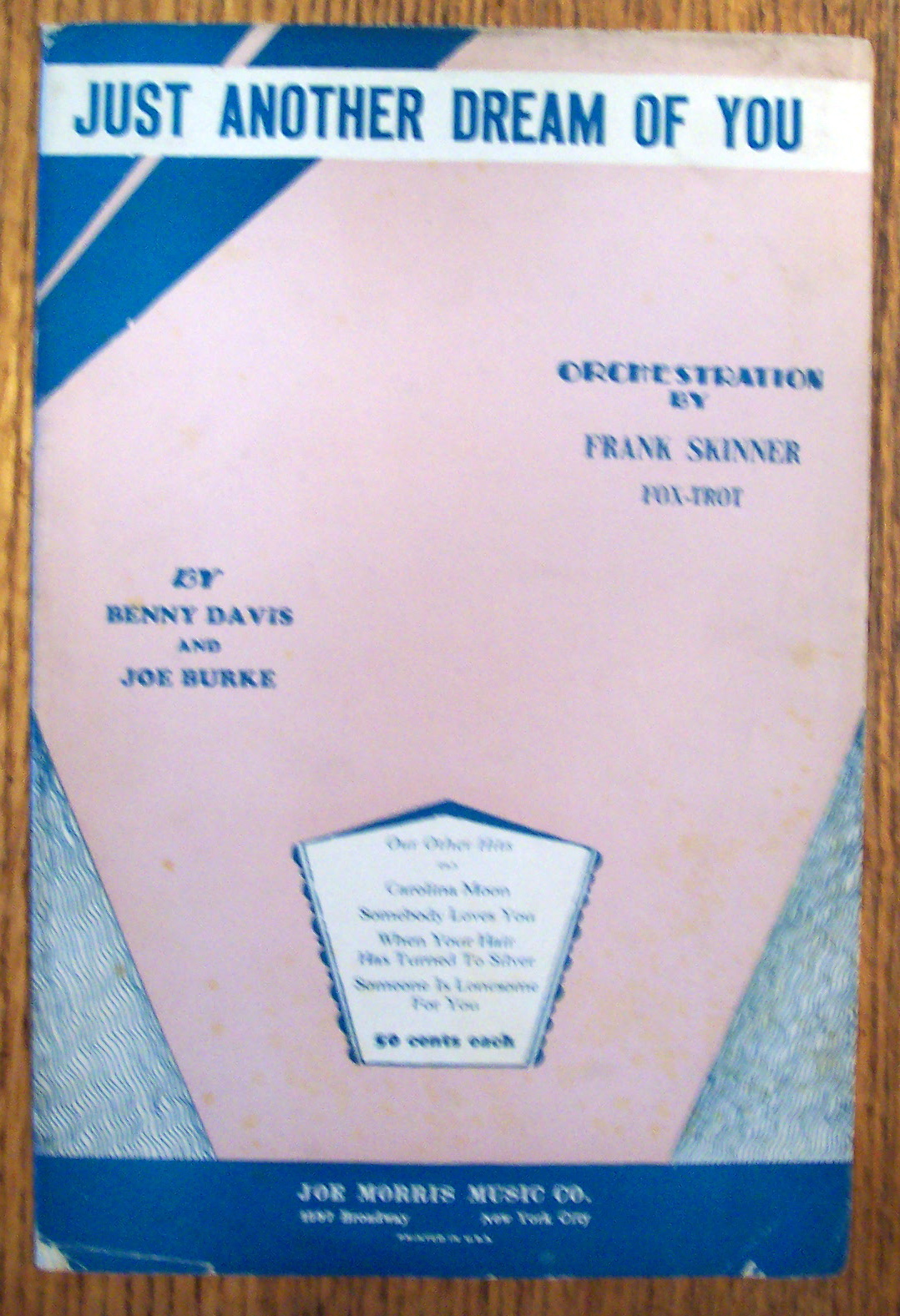 Sheet Music For 1932 Just Another Dream Of You