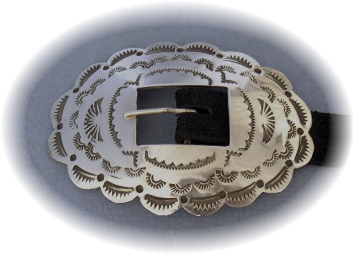 Sterling Silver Hand Hammered Concho Belt