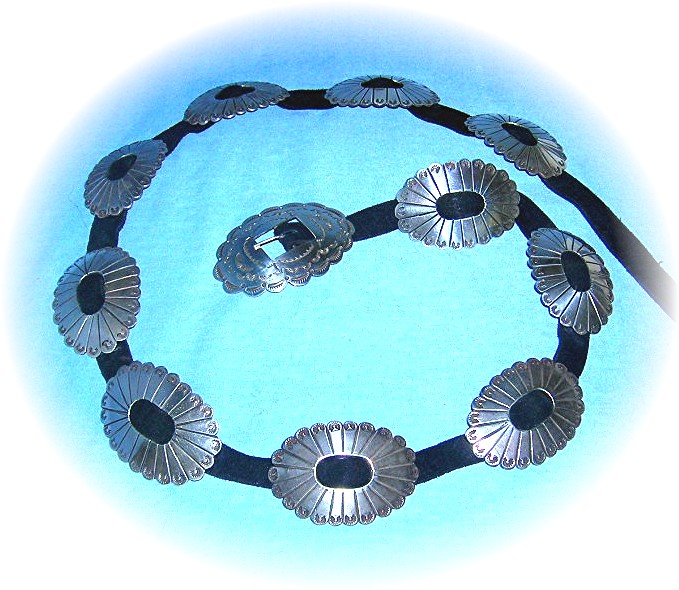 Sterling Silver Hand Hammered Concho Belt