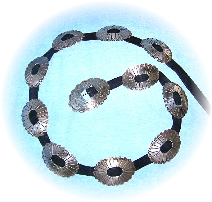 Sterling Silver Hand Hammered Concho Belt