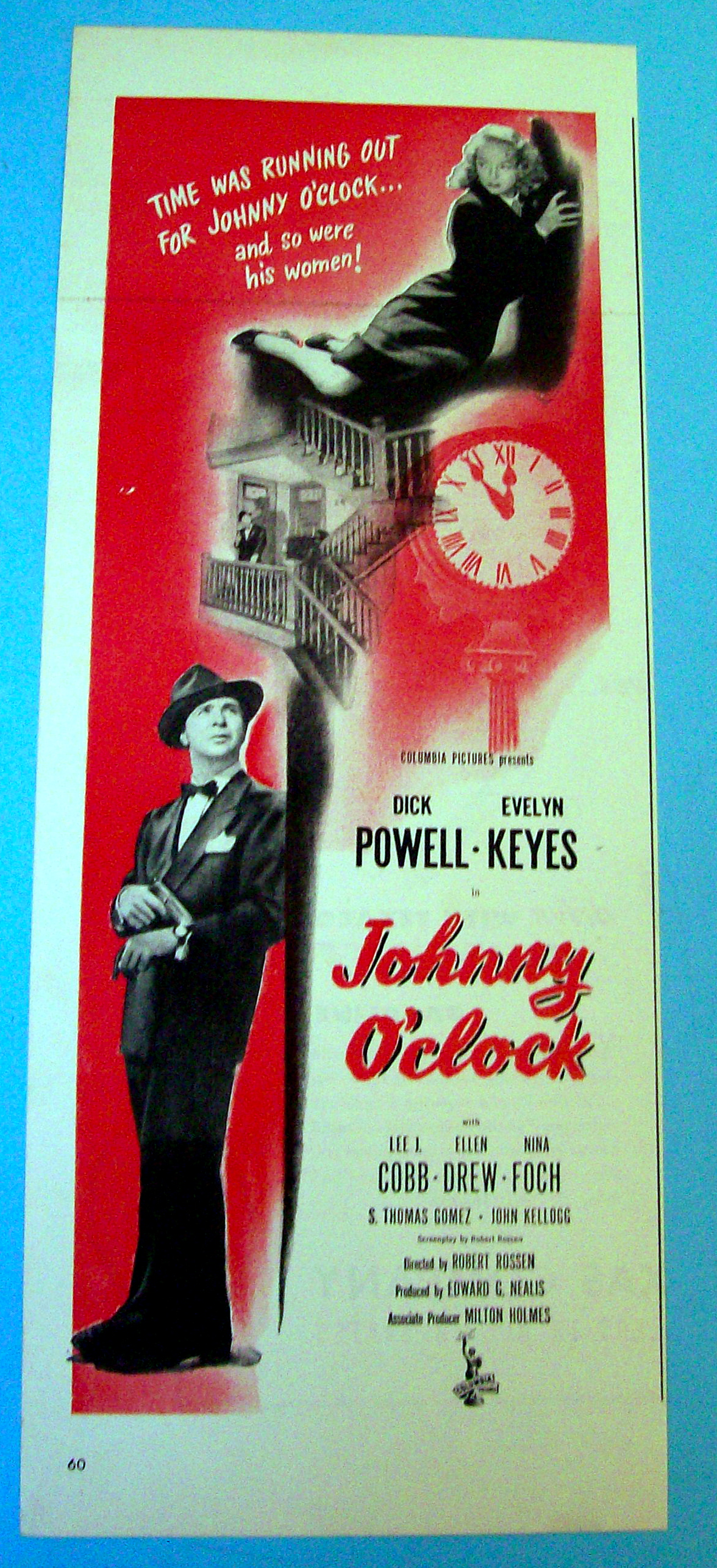1947 Johnny O' Clock with Dick Powell & Evelyn Keyes