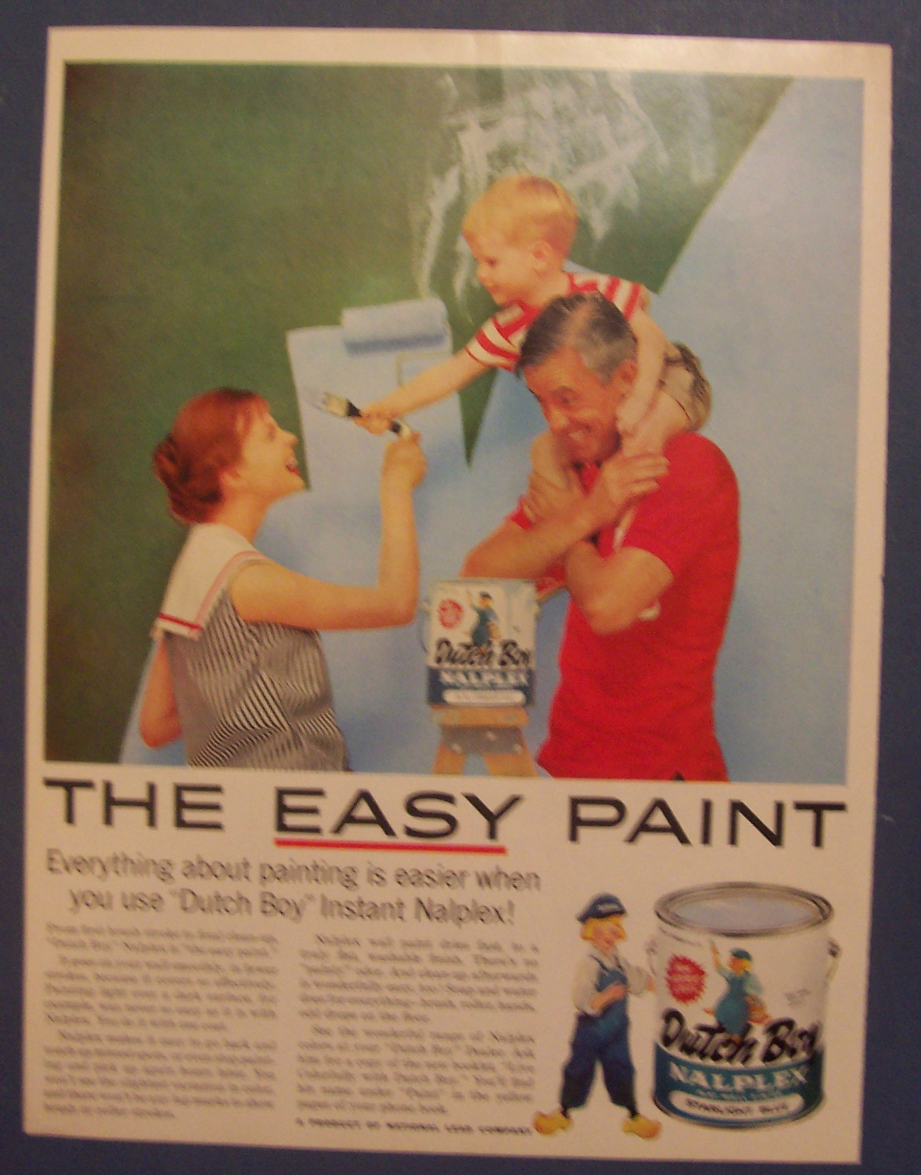 1958 Dutch Boy Nalplex Paint w/Little Boy on Man's Neck