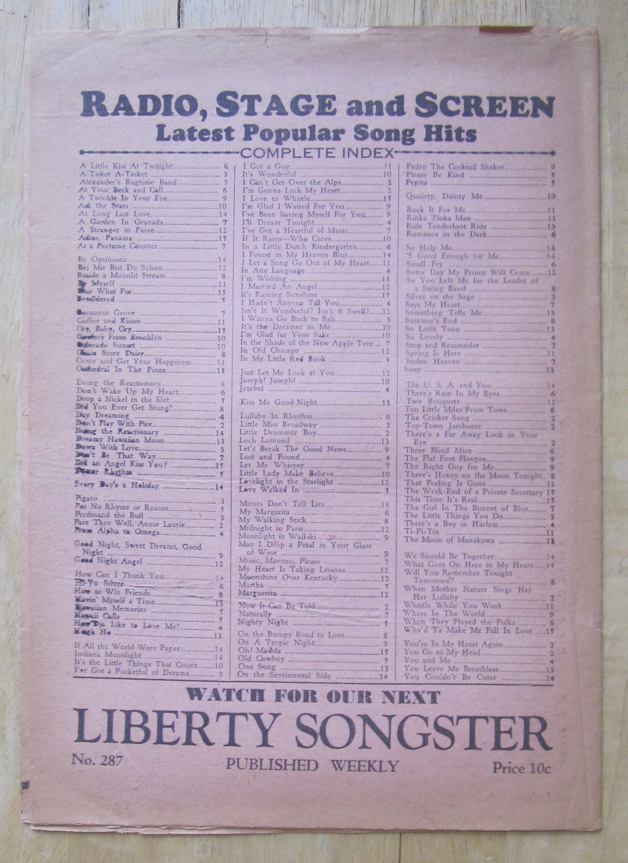1930's Original Liberty Songster Shirley Temple Cover