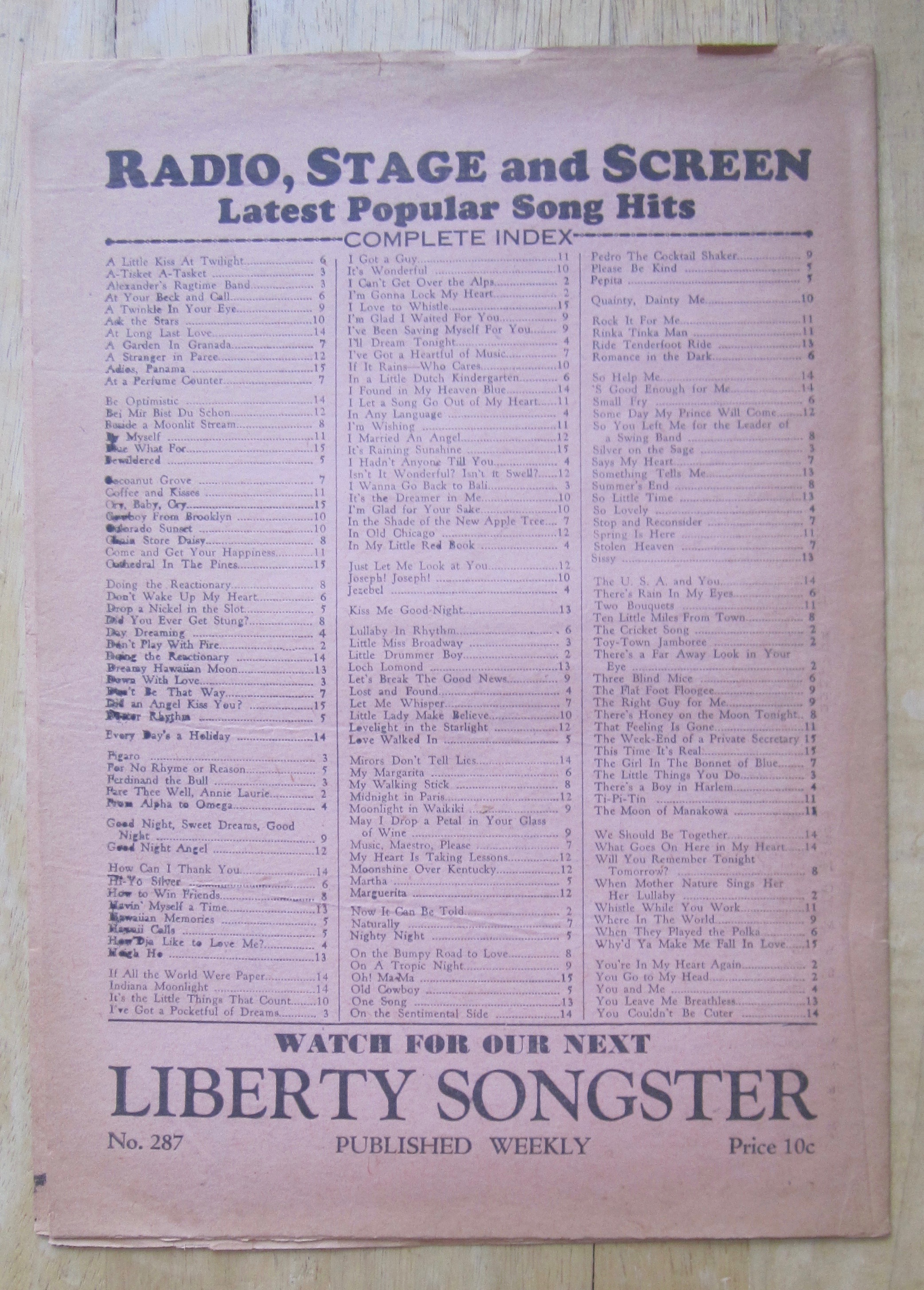 1930's Original Liberty Songster Shirley Temple Cover