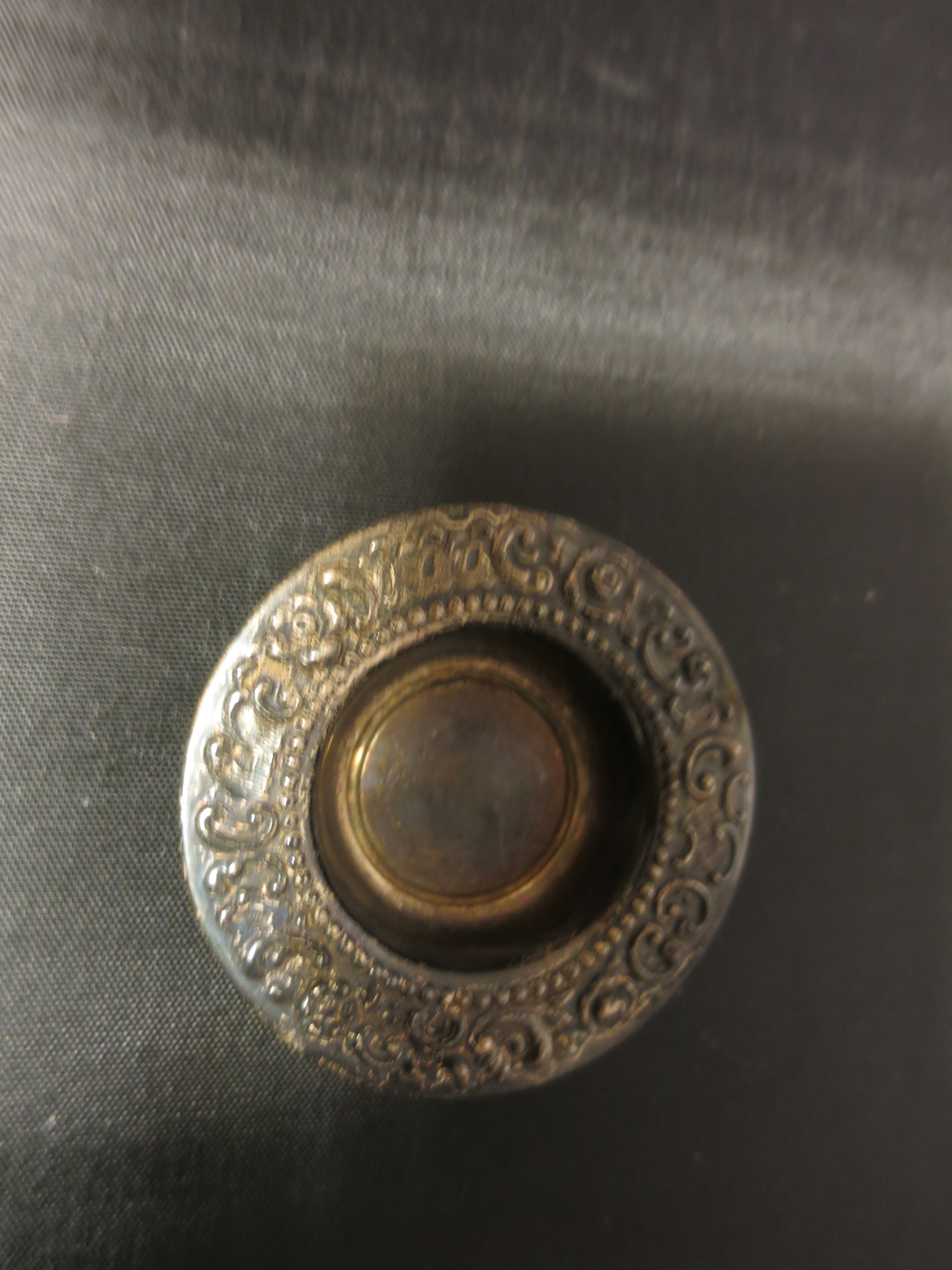 Sterling Silver Repousse Salt Cellar Signed