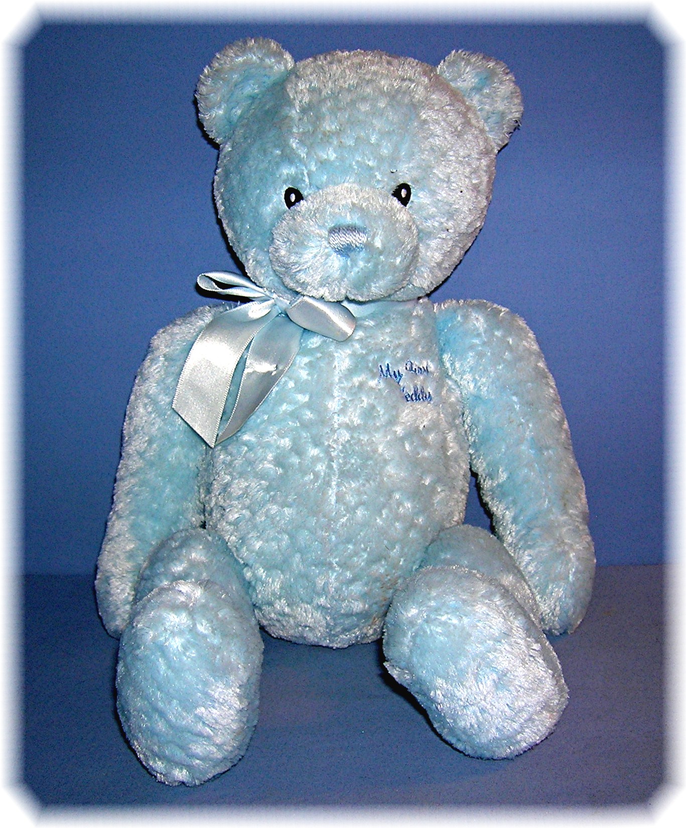 15 Inch Soft and Cuddly Blue Baby GUND Teddy Bear