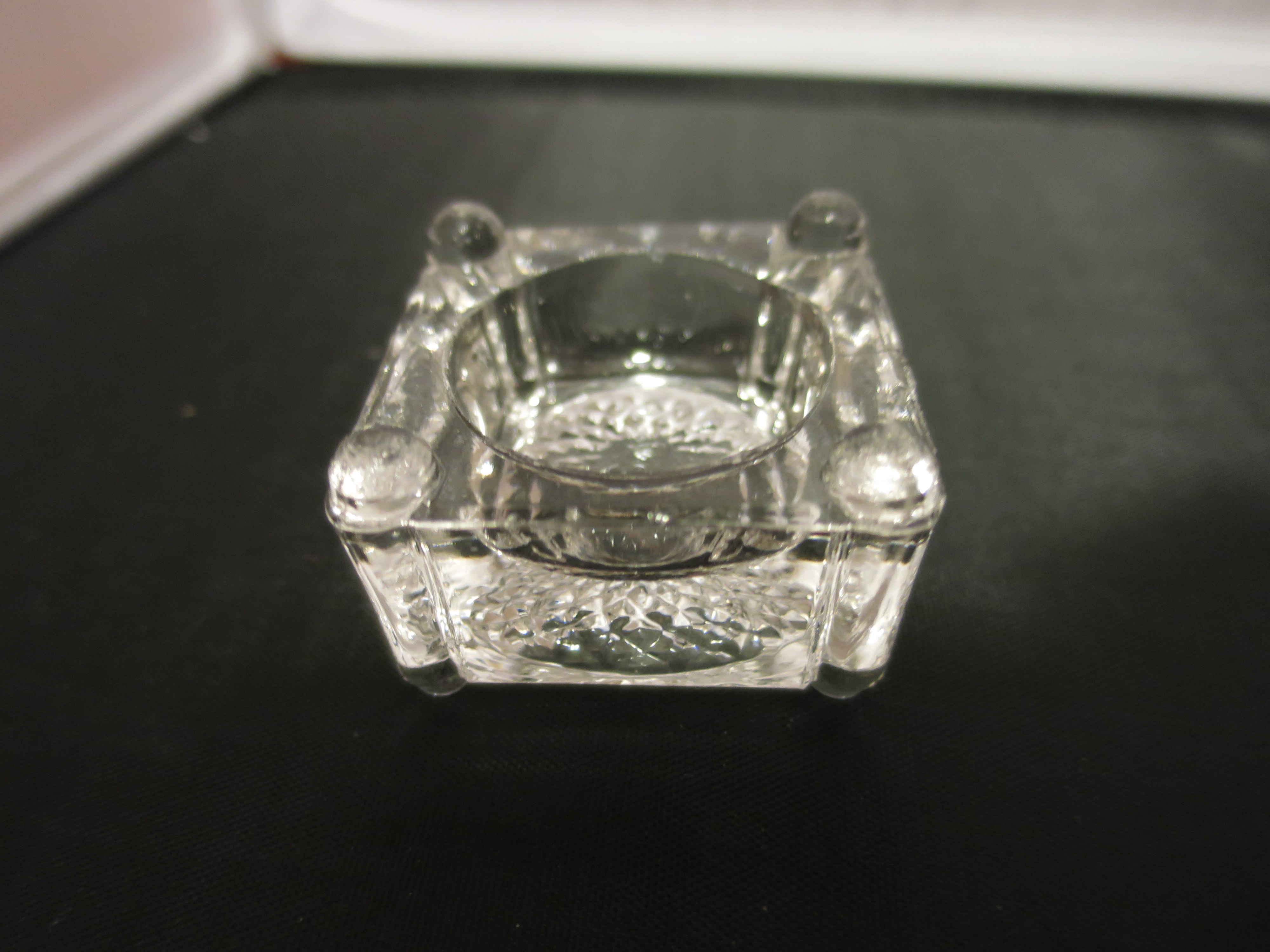 Square Floral Salt Cellar with Column Feet