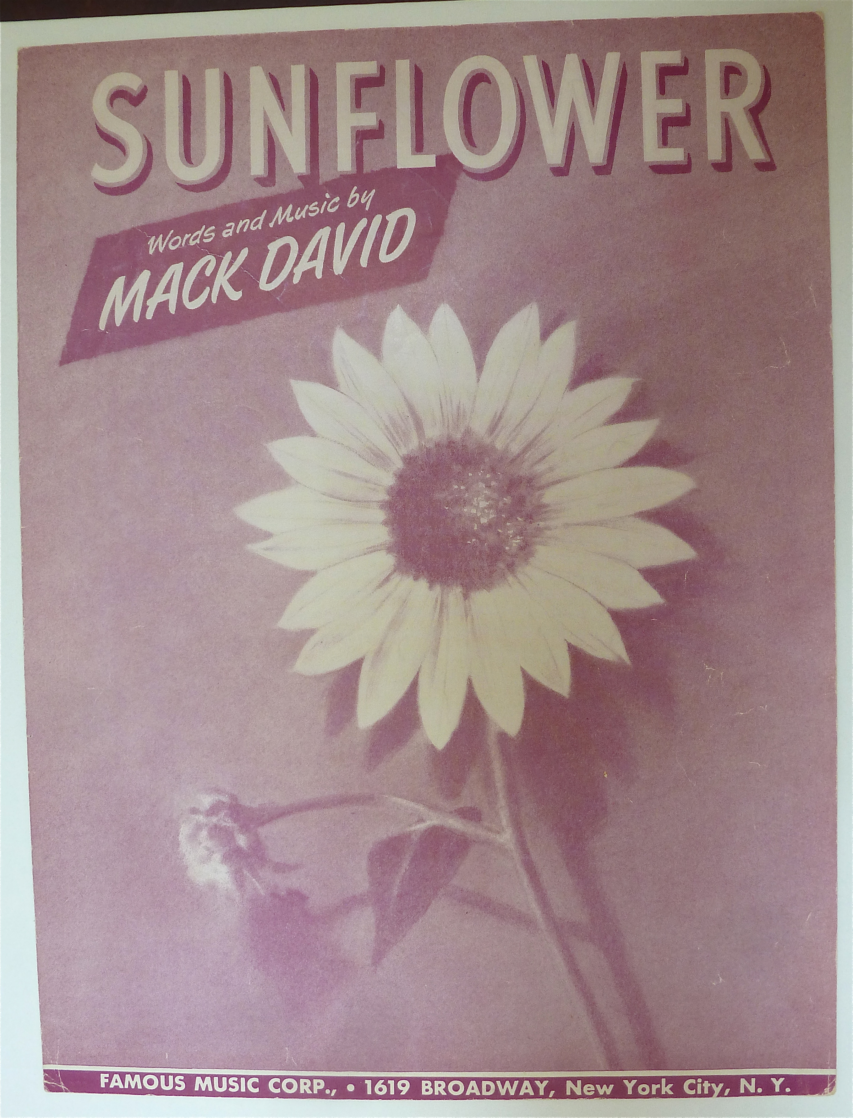 Sheet Music 1948 Sunflower