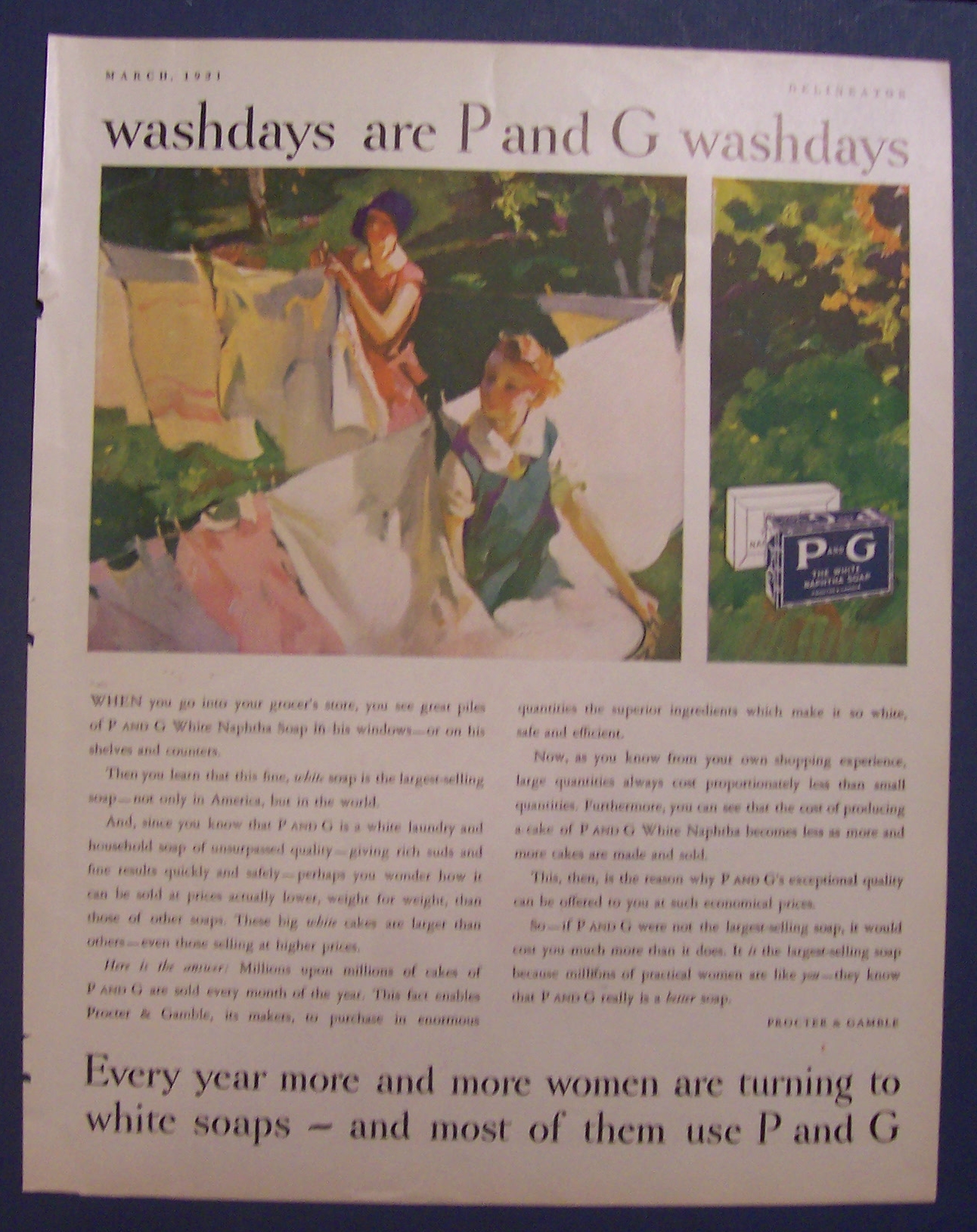 1931  P  And  G  White  Naptha  Soap