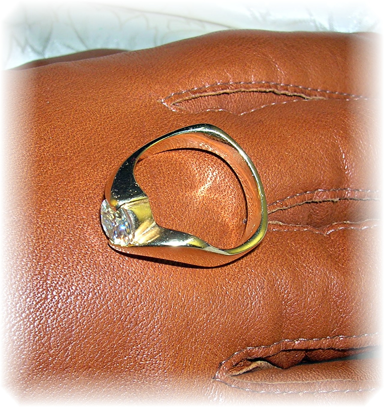 14K Gold and 1 ct Moissanite Ring