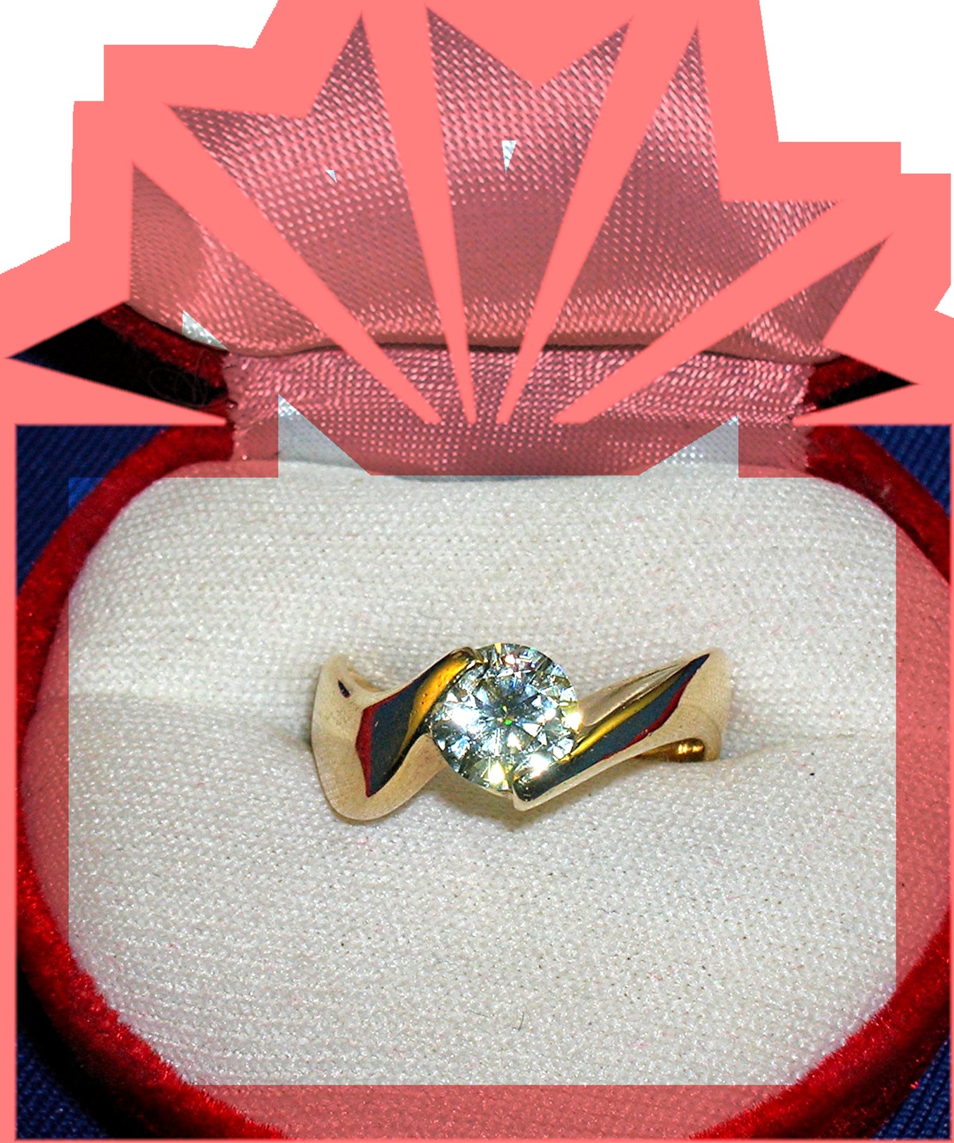 14K Gold and 1 ct Moissanite Ring