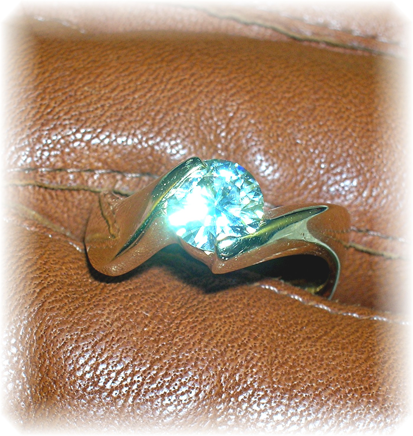 14K Gold and 1 ct Moissanite Ring