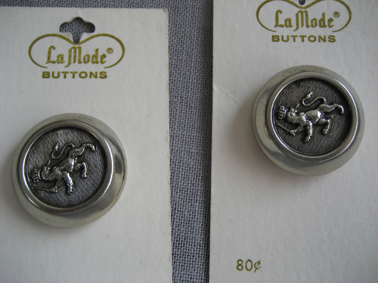 Two Large Metal Buttons From France