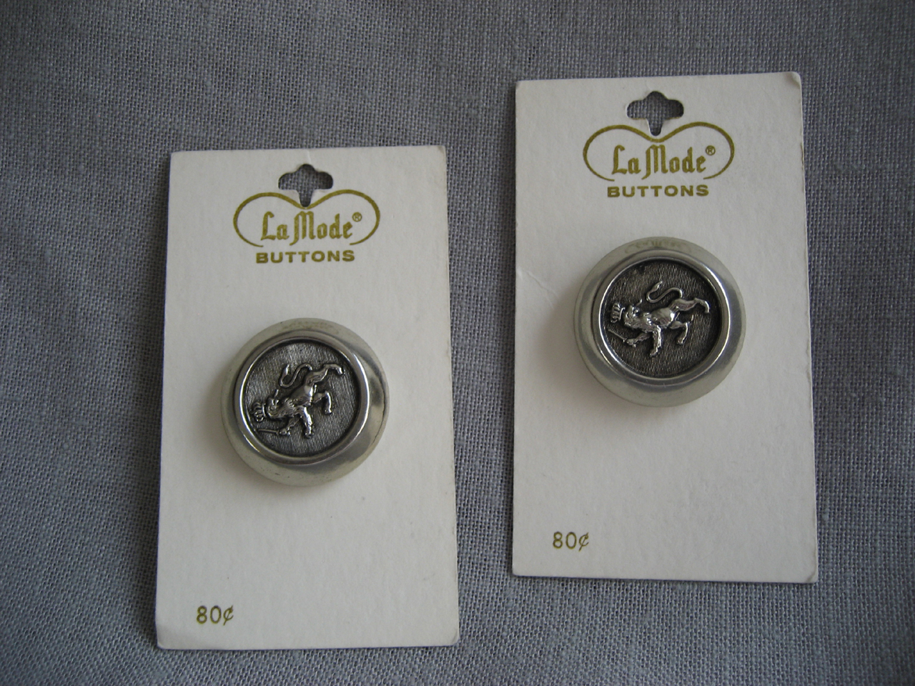 Two Large Metal Buttons From France