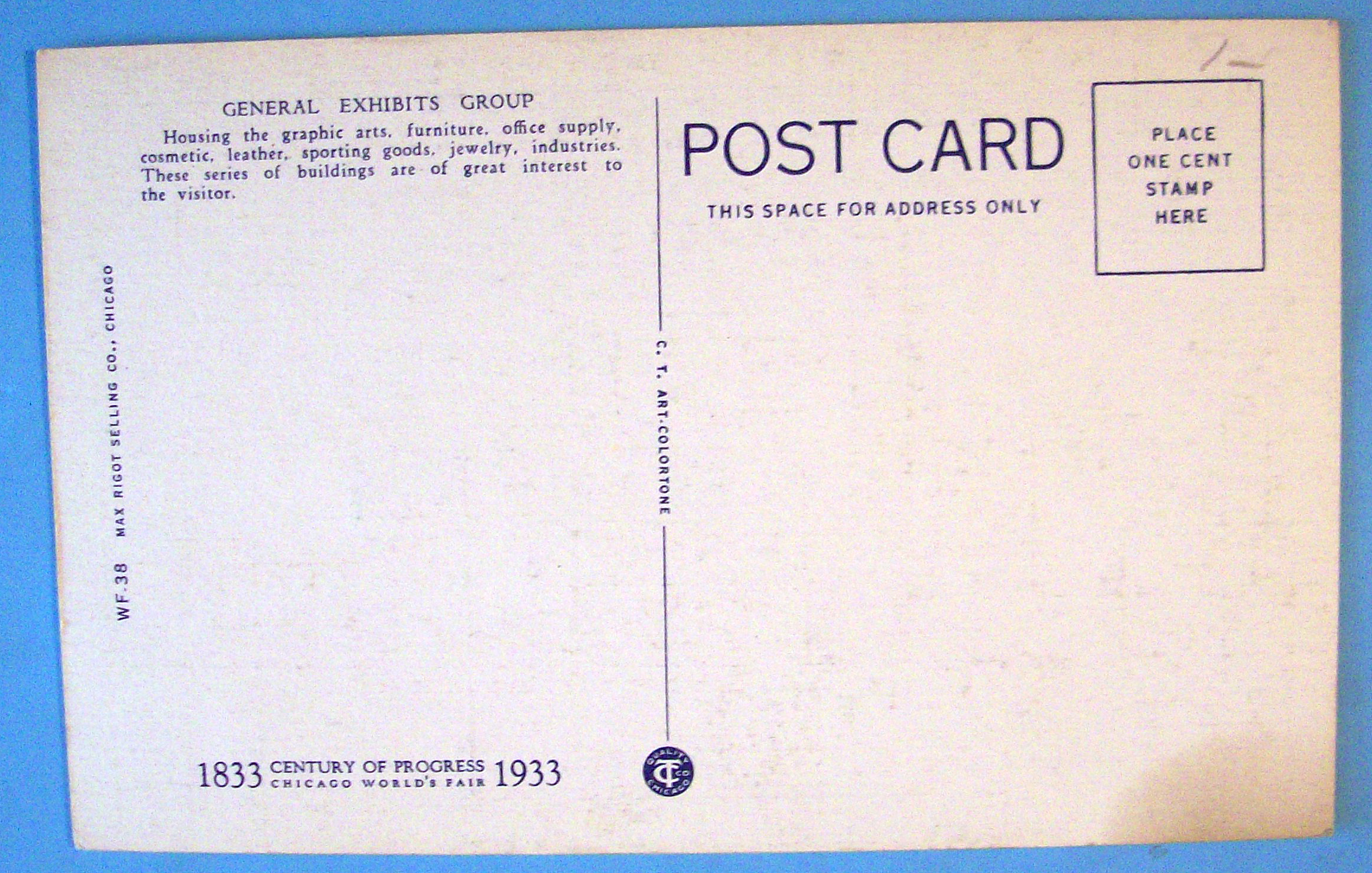 General Exhibit Group Postcard-1933 Century Of Progress