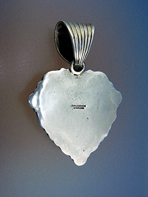 Dan Dodson Sterling Silver Kingman Turquoise Onyx Heart