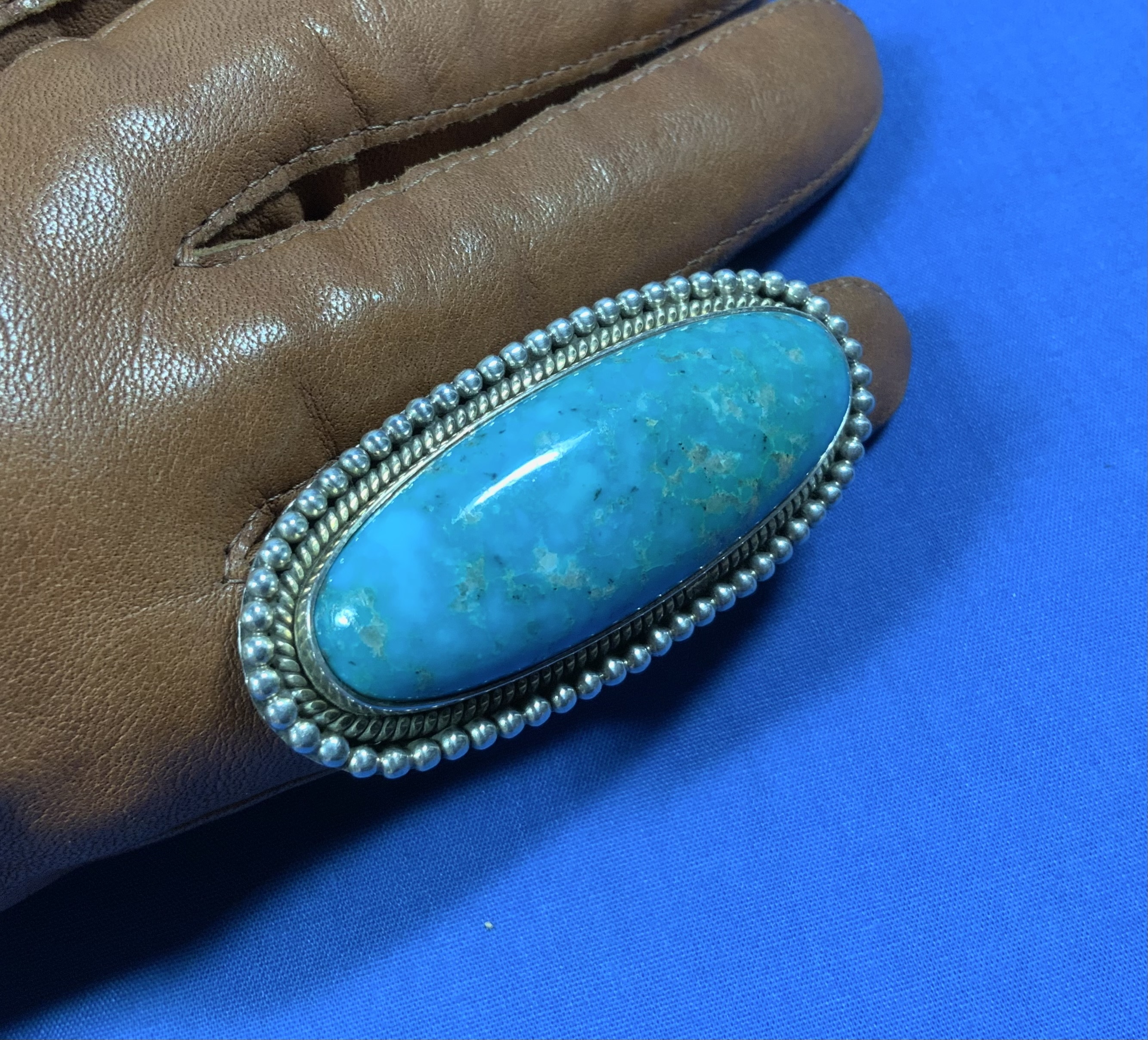 Dan Dodson Sterling Silver Turquoise Adjustable Ring