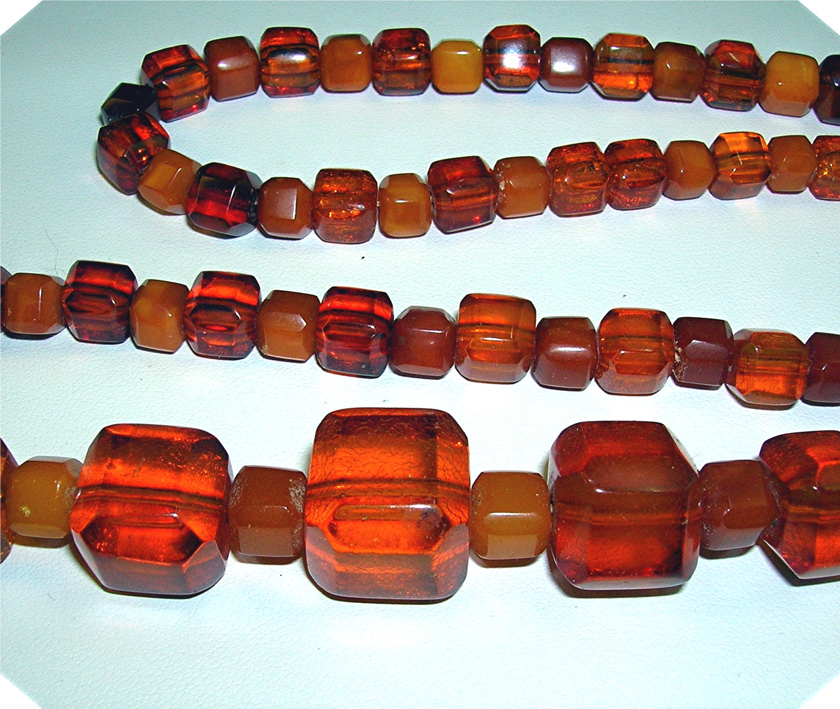 Baltic Amber Golden  Dark  Light Cubes Necklace