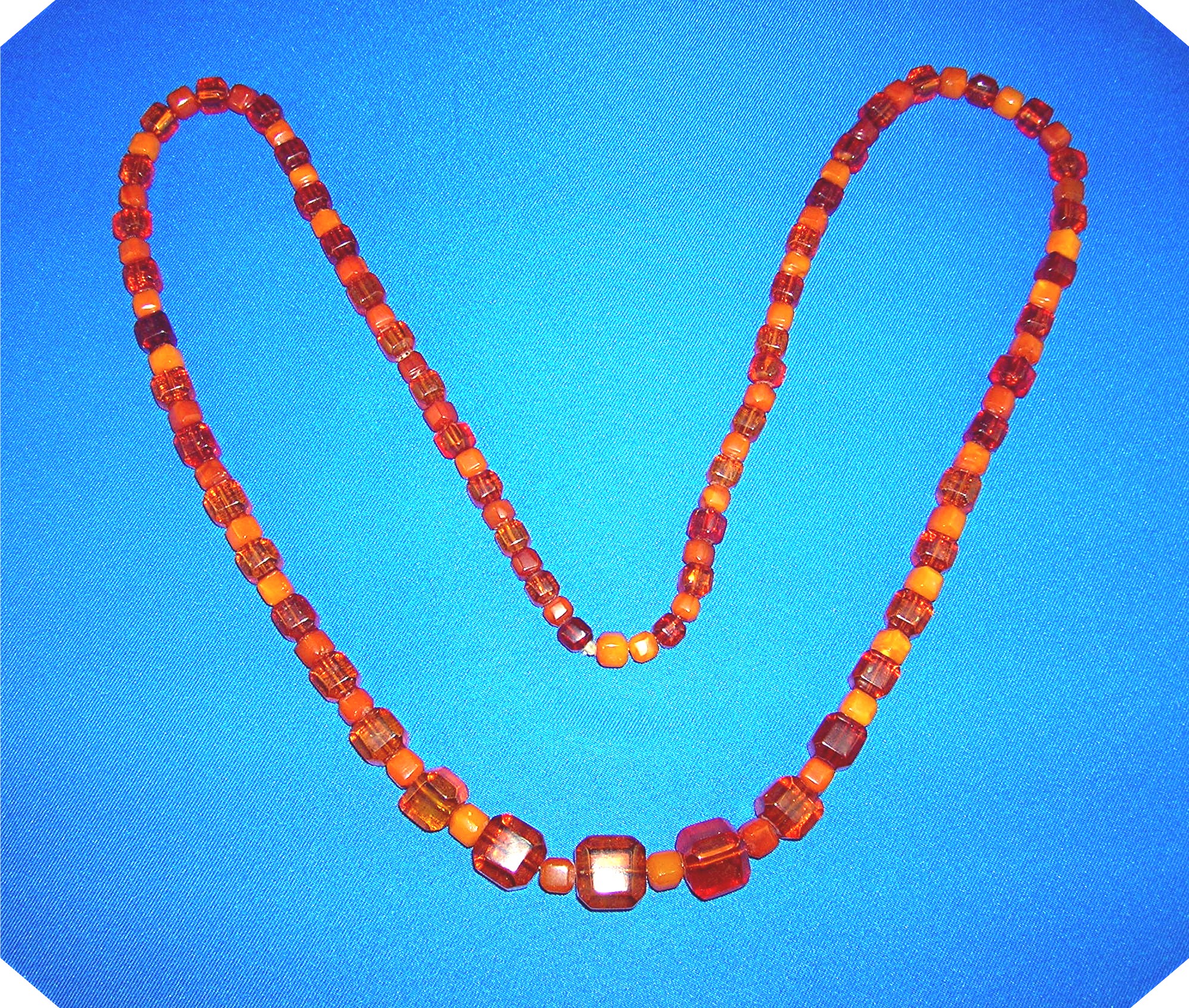 Baltic Amber Golden Dark Light Cubes Necklace