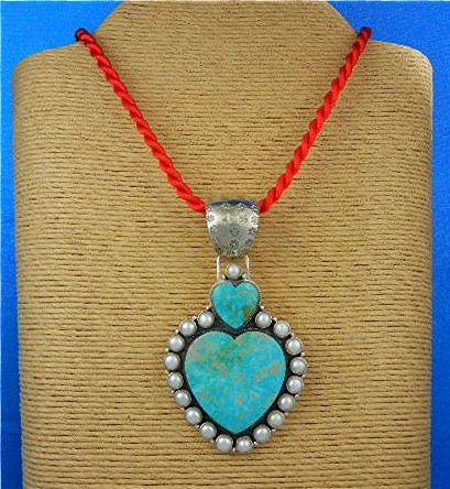 Dan Dodson Kingman Turquoise Sterling Silver Pearl Pend